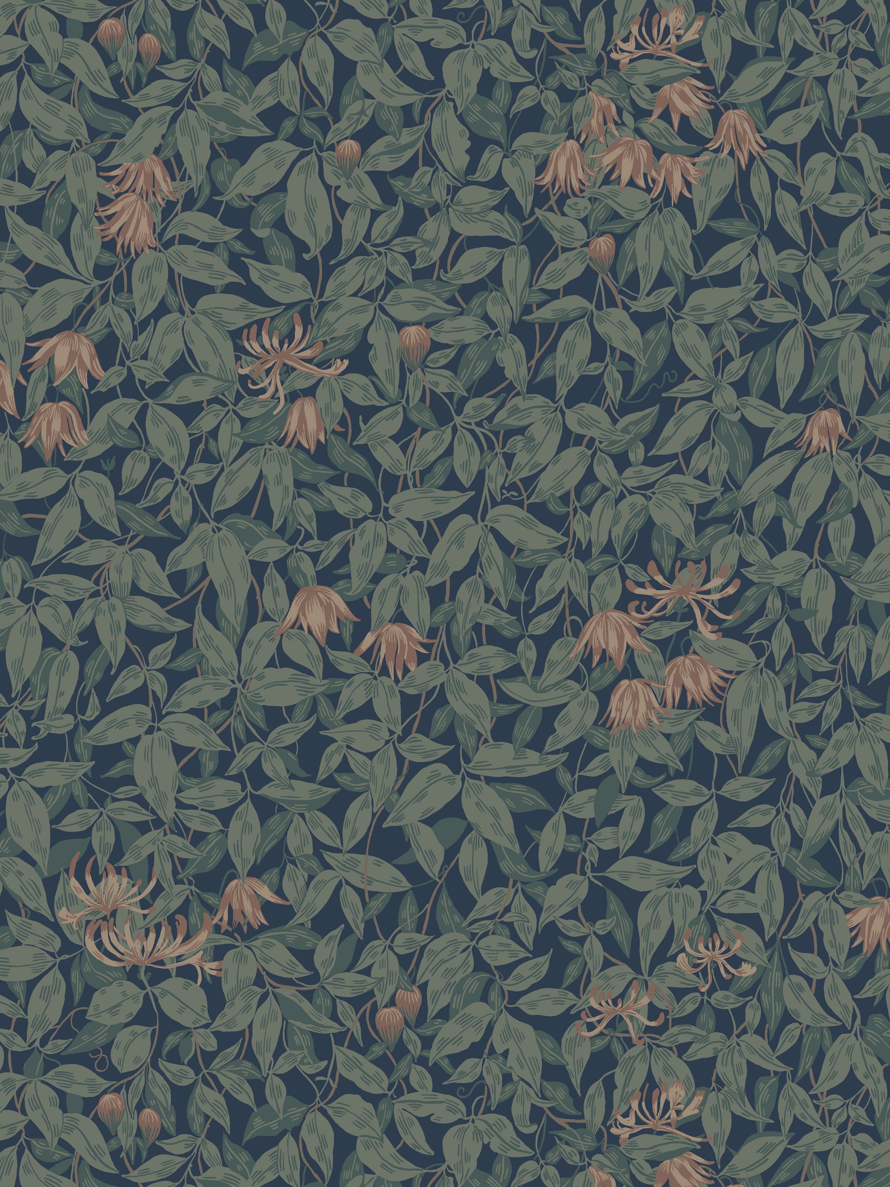 Linnea wallpaper in midnight blue color - pattern number WSB 00760838 - by Scalamandre in the collection
