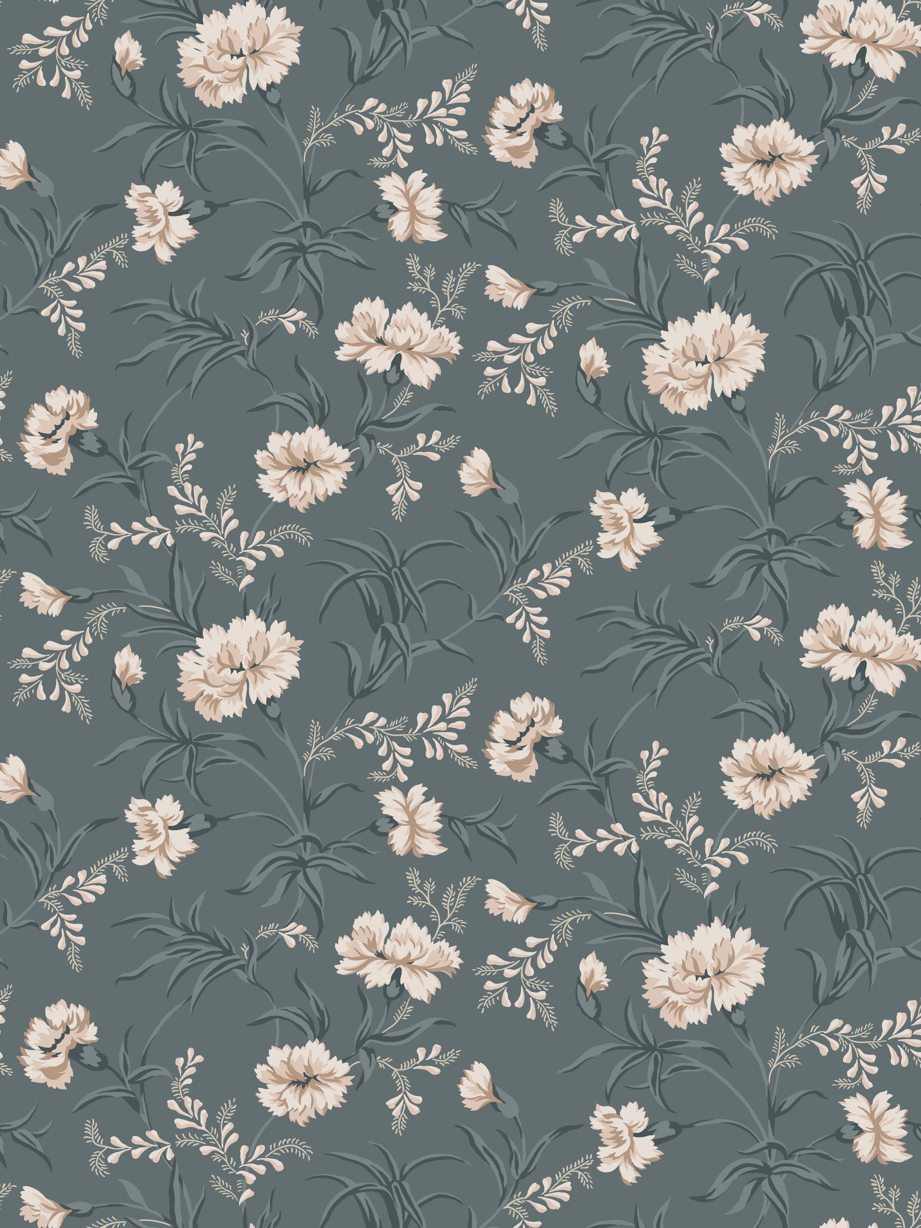 Emilie wallpaper in petrol color - pattern number WSB 00770832 - by Scalamandre in the collection