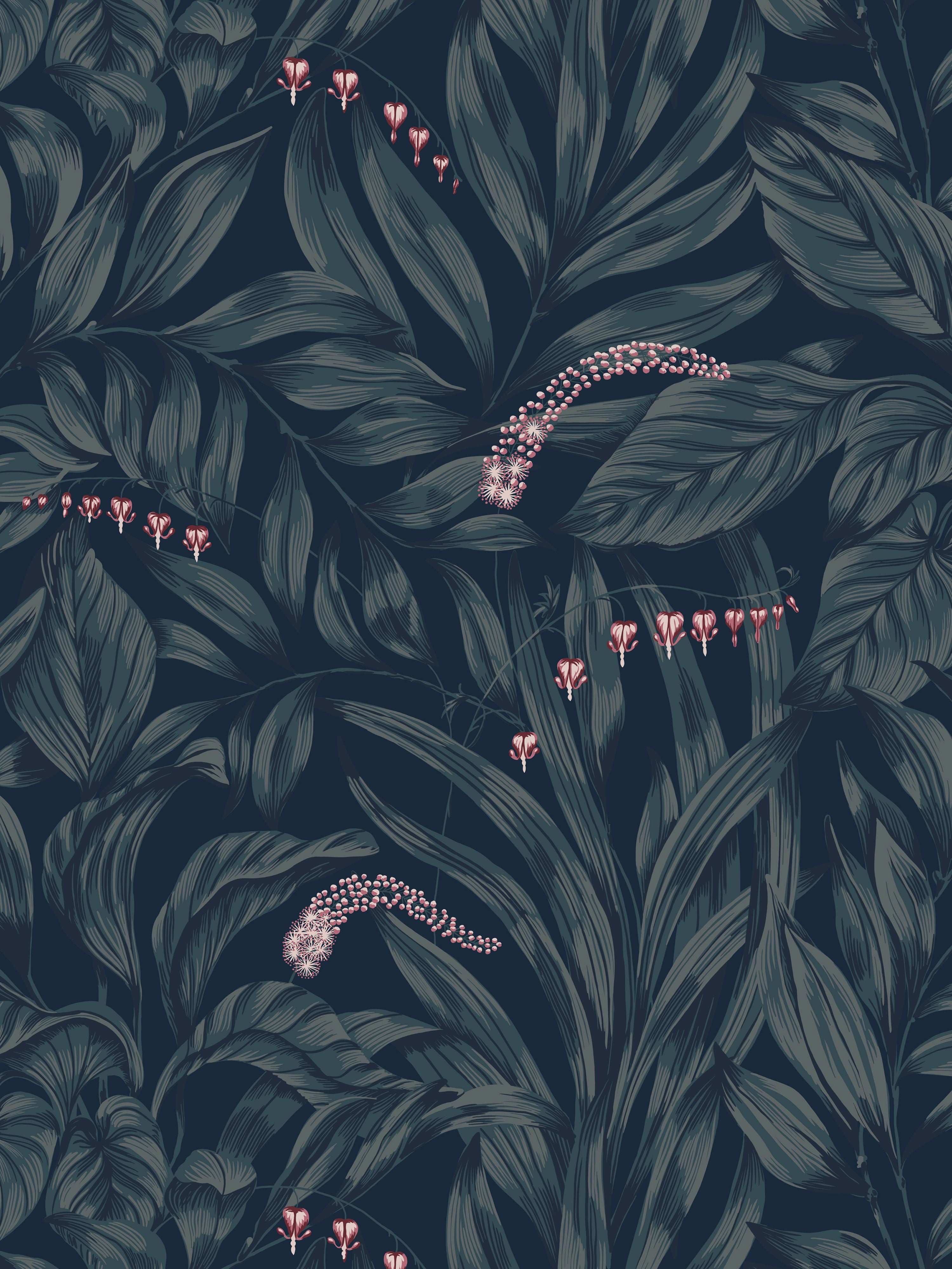 Elin wallpaper in midnight blue color - pattern number WSB 00960837 - by Scalamandre in the collection