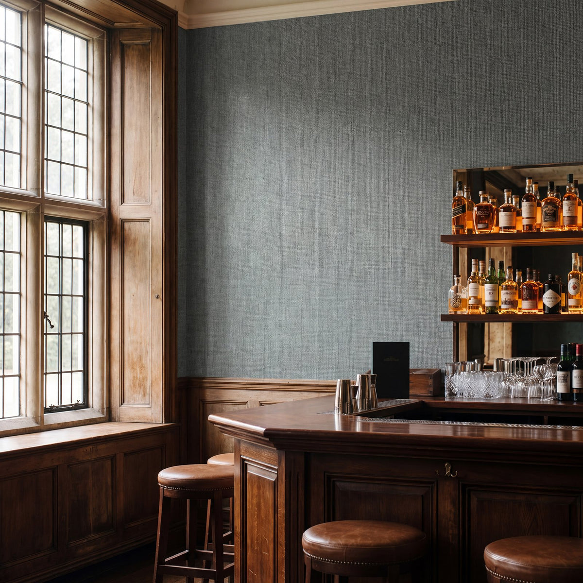 Linen Crosshatch Wallpaper in Green color - pattern number WT71714 - by Galerie in the Wall Textures collection