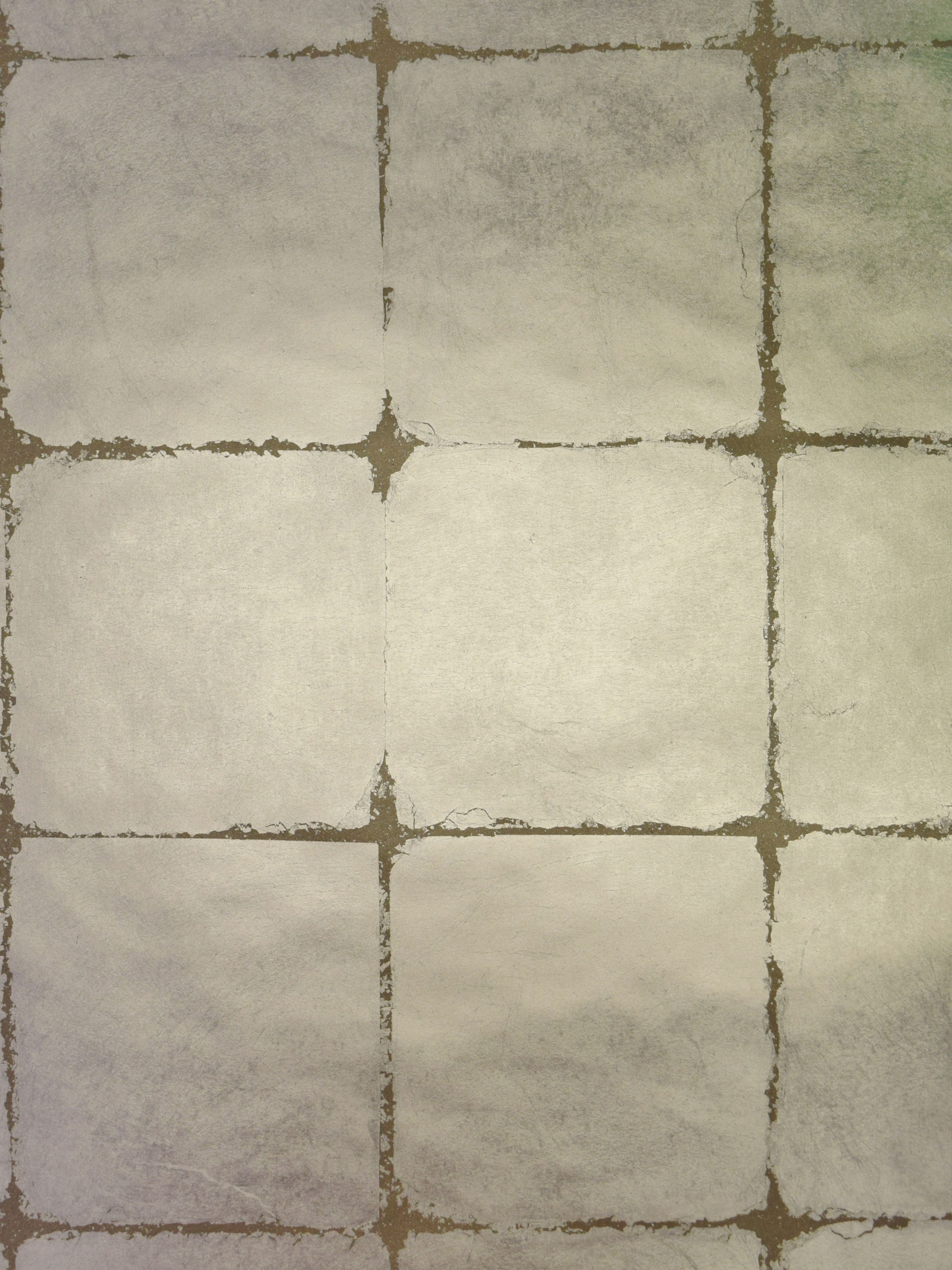 Silver Leaf Squares wallpaper in platinum color - pattern number WTO GA4 - by Scalamandre in the collection