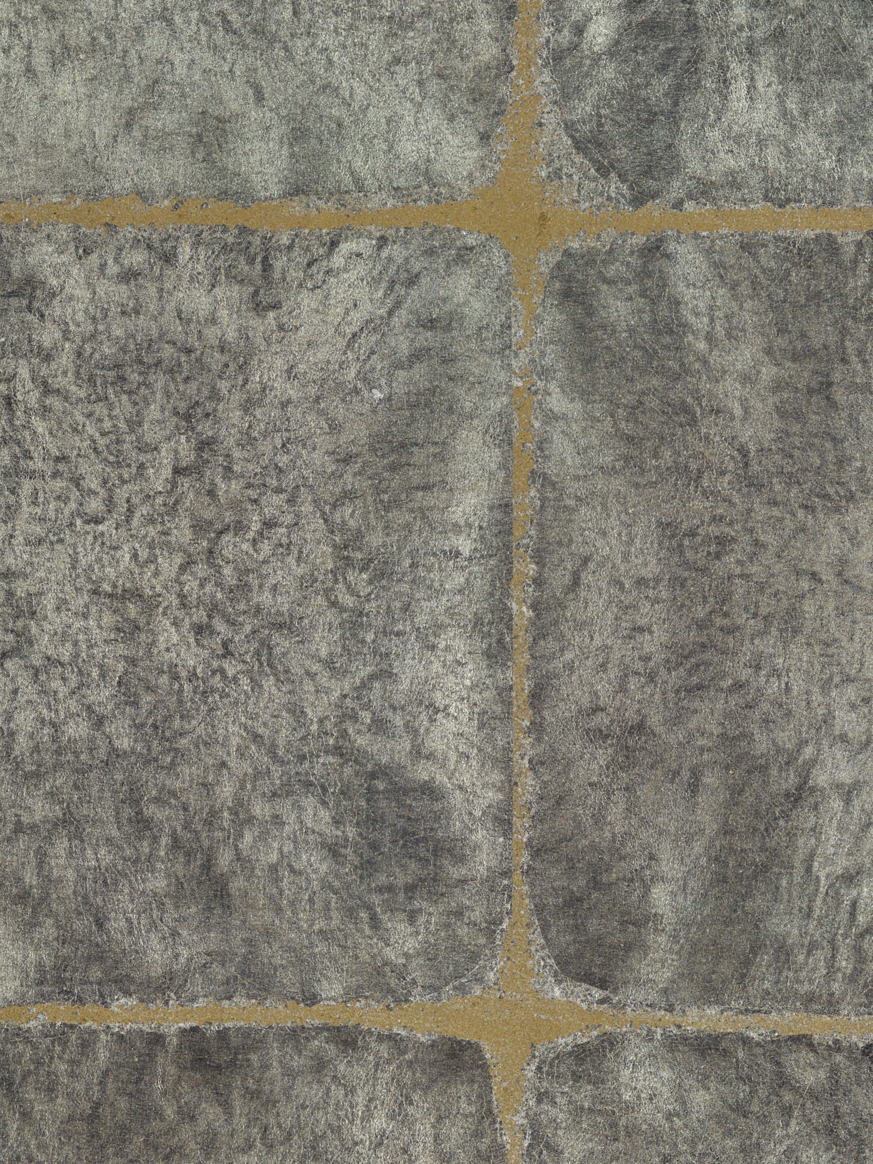 Silver Leaf Squares wallpaper in silver on gold color - pattern number WTO GA52 - by Scalamandre in the collection