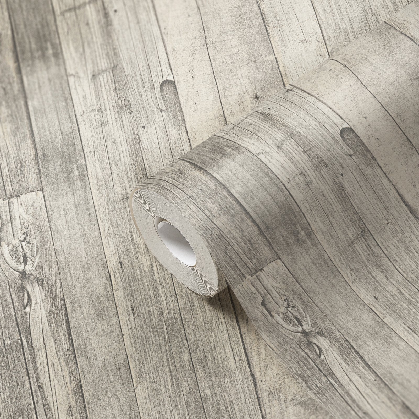 Reclaimed Wood Effect Motif wallpaper in beige color - pattern number WW22212 - by Galerie in the The Woods and Wicker collection