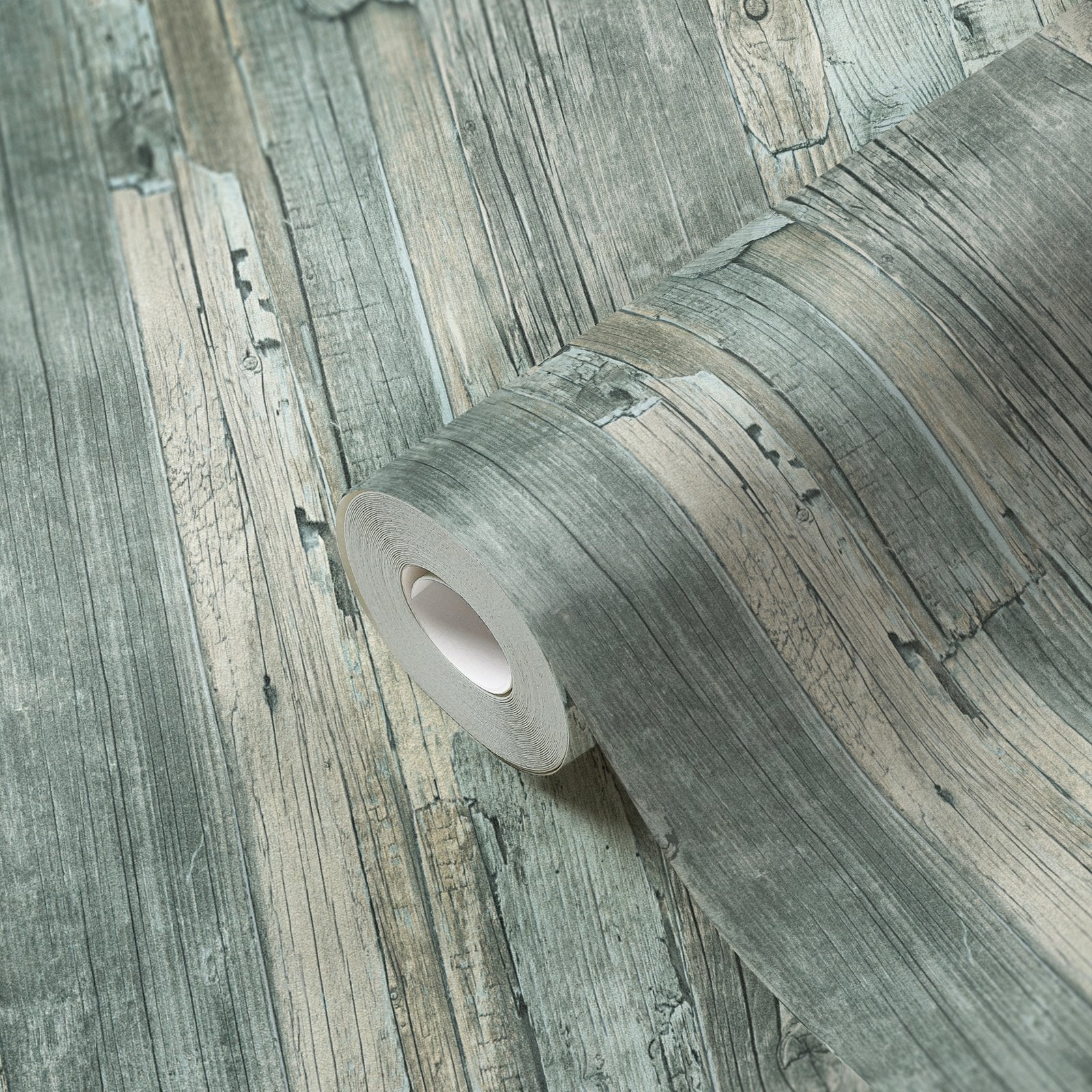 Drift Wood Effect Motif wallpaper in green color - pattern number WW22214 - by Galerie in the The Woods and Wicker collection