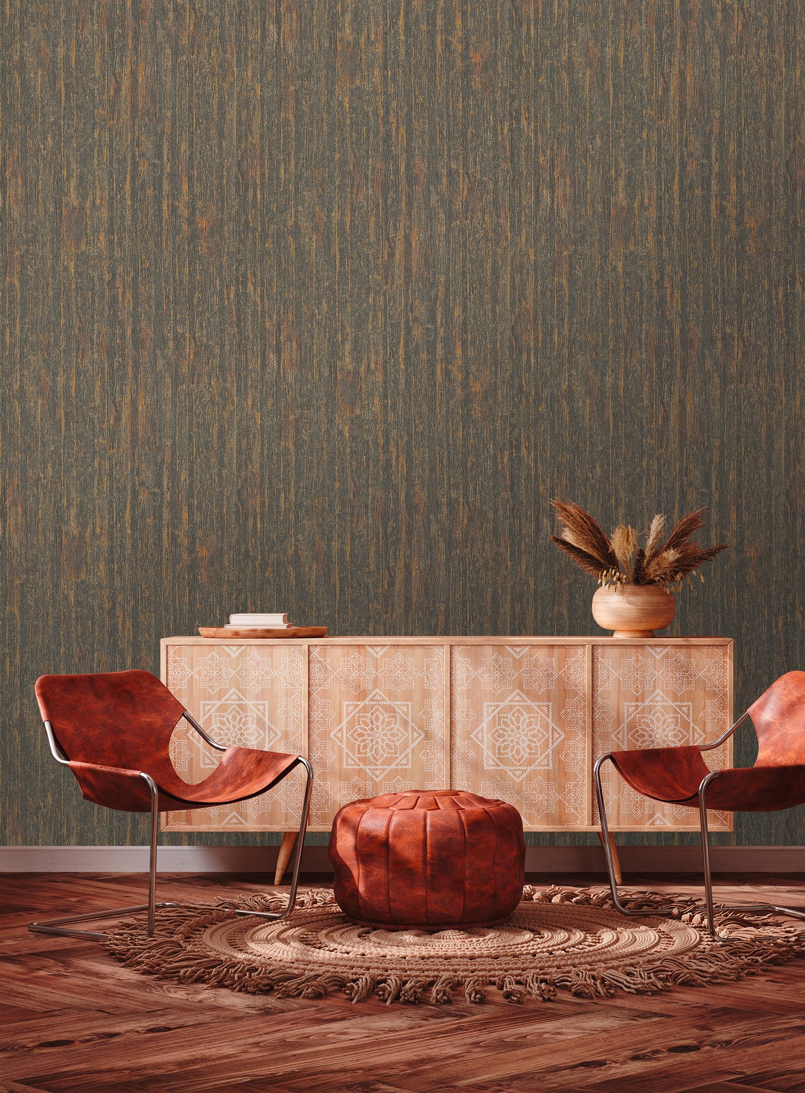 Forest Texture wallpaper in bronze brown color - pattern number WW22230 - by Galerie in the The Woods and Wicker collection