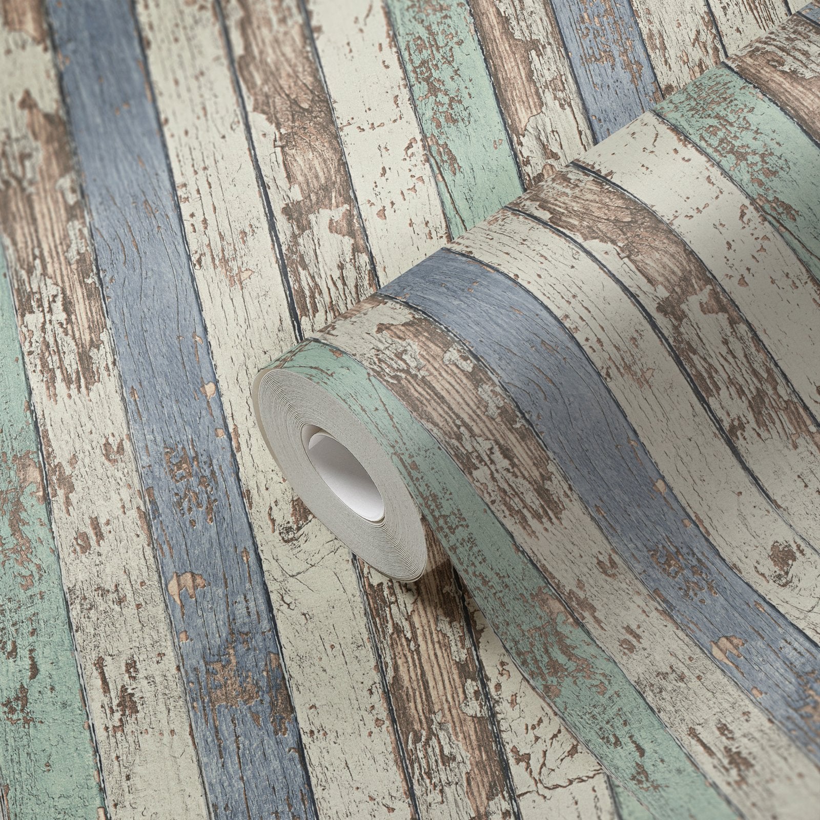 Narrow Wood Stripe Effect Motif wallpaper in multi-coloured color - pattern number WW22234 - by Galerie in the The Woods and Wicker collection