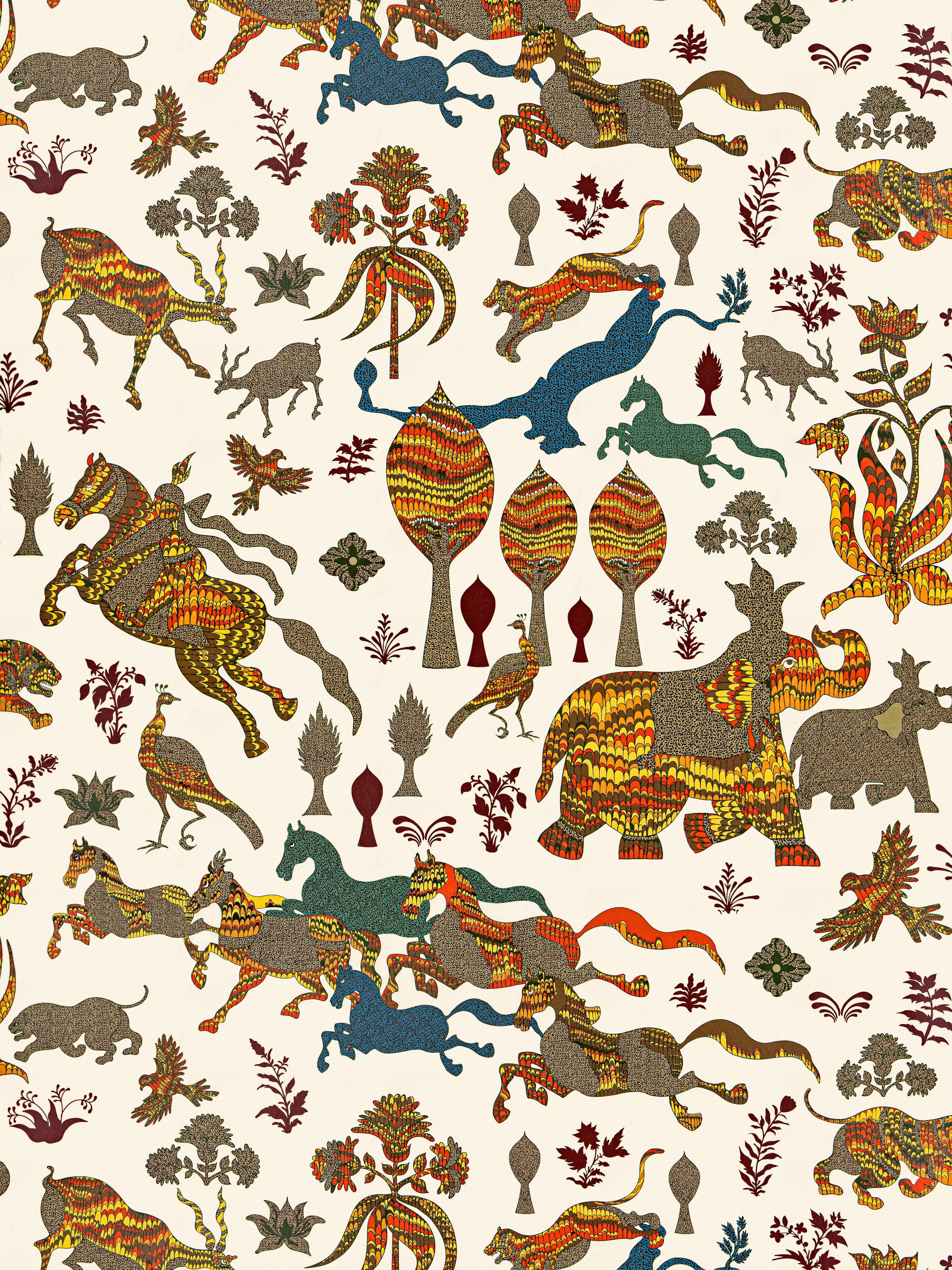 Legends wallpaper in autumn color - pattern number WW WP88606D0001 - by Scalamandre in the collection