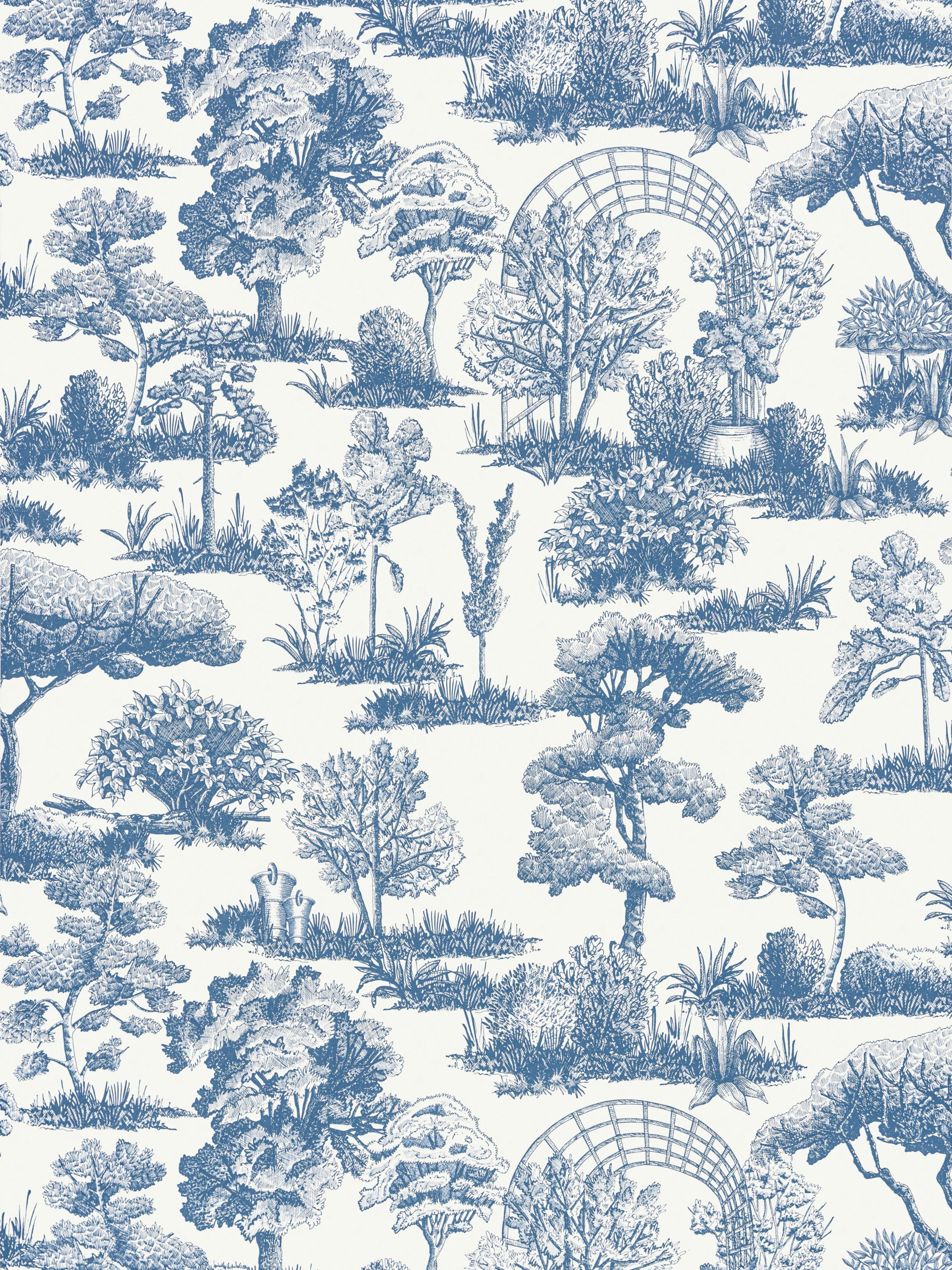 Garden Toile wallpaper in indigo color - pattern number WW WP88605D0004 - by Scalamandre in the collection