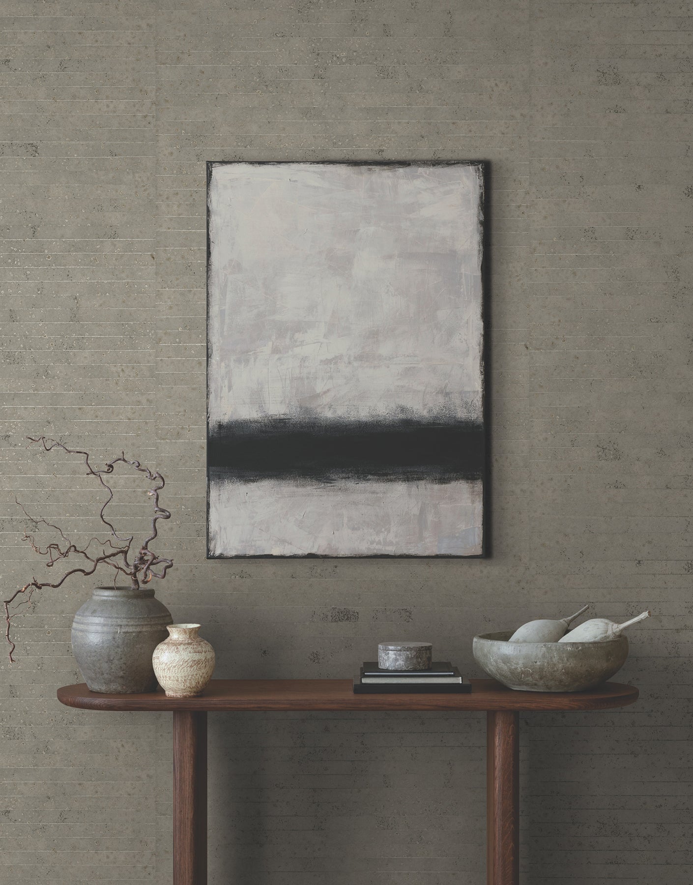 Handcrafted Paper wallpaper in dark taupe color - pattern number YGL7009 - by Ronald Redding in the Natural Palette Resource collection