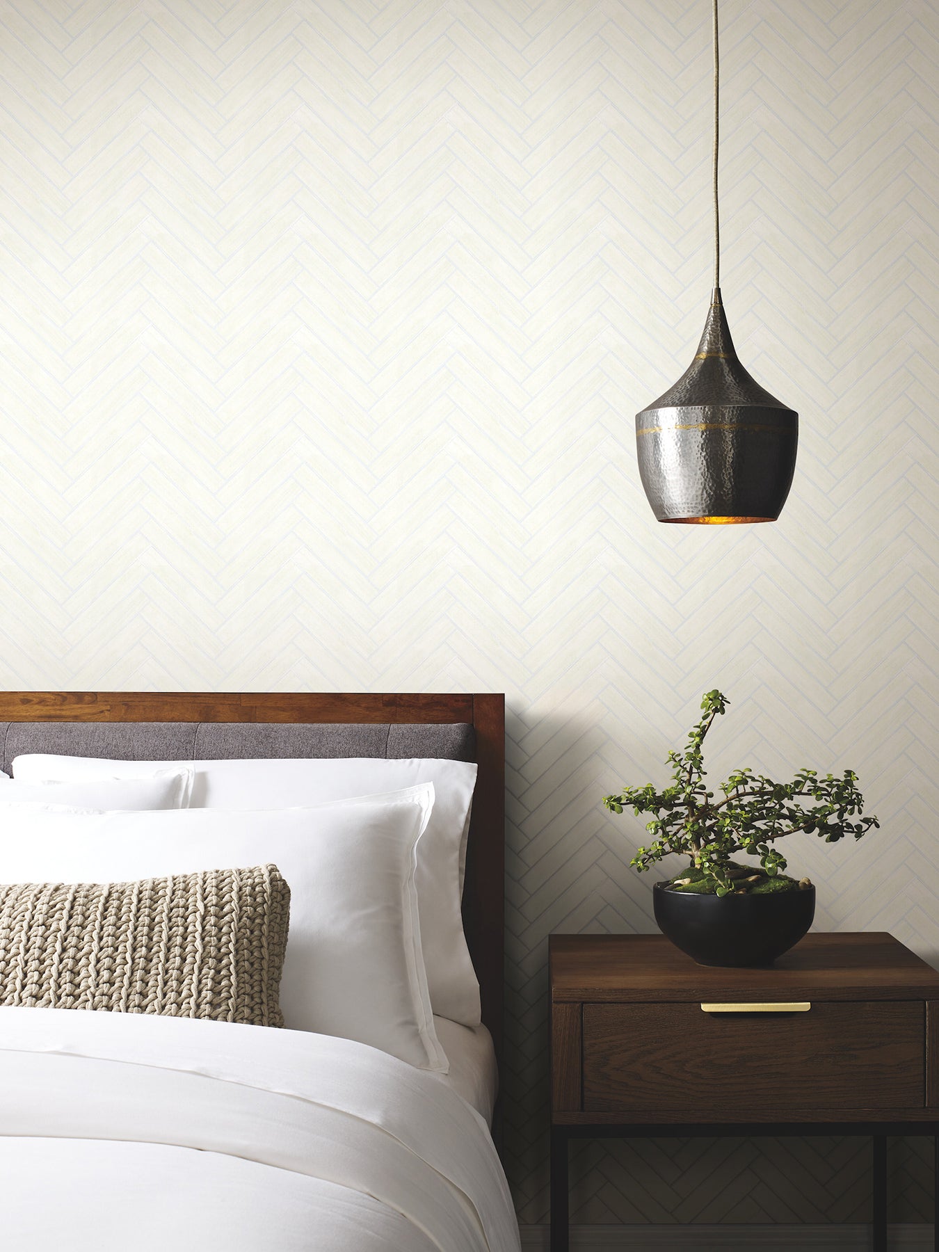 Herringbone Wood Veneer wallpaper in apple blossom color - pattern number YGL7016 - by Ronald Redding in the Natural Palette Resource collection
