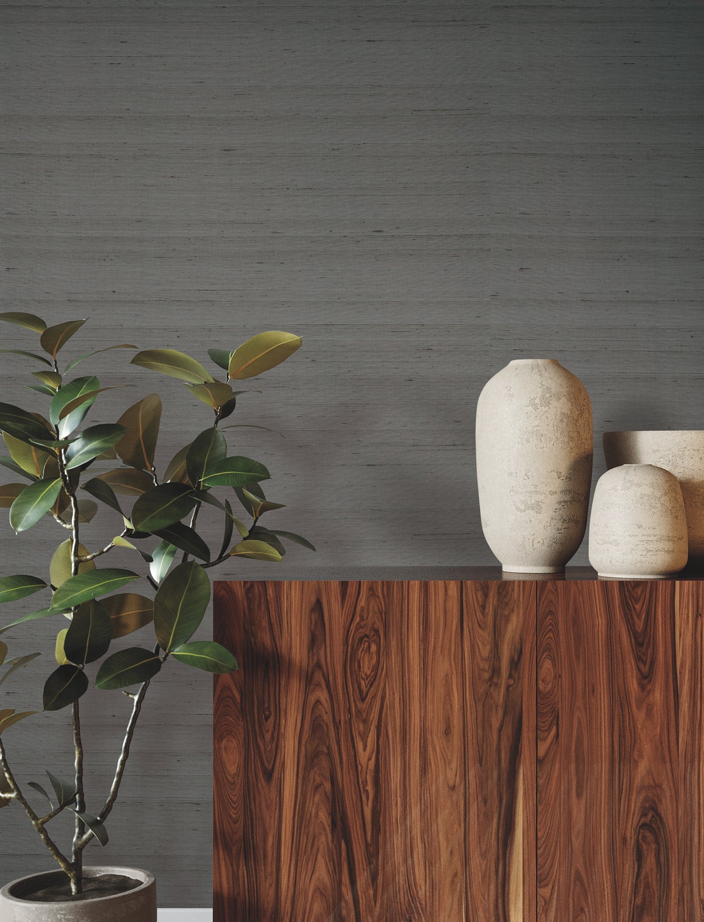 Silk Road wallpaper in pewter color - pattern number YGL7039 - by Ronald Redding in the Natural Palette Resource collection