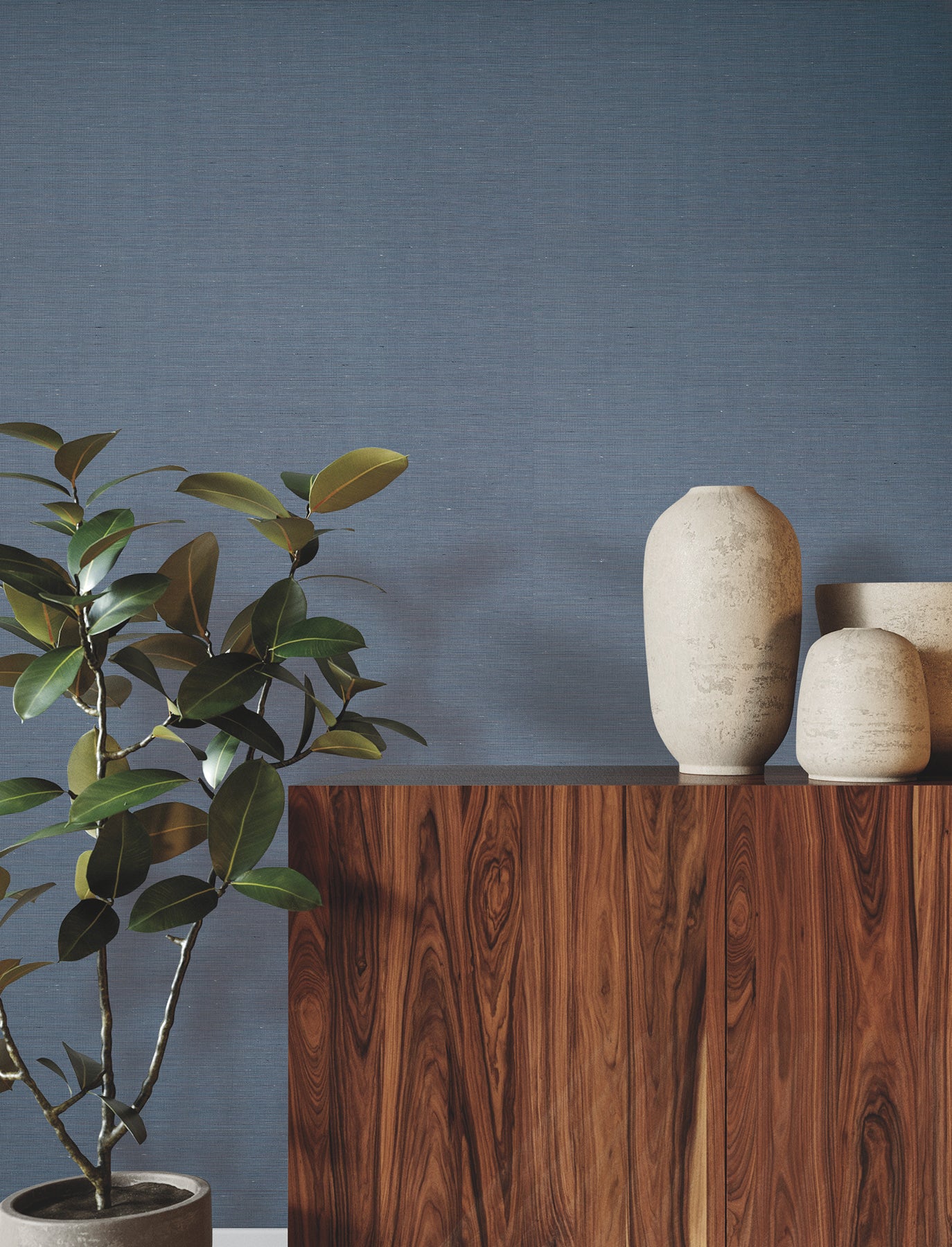 Linen Levels wallpaper in indigo color - pattern number YGL7065 - by Ronald Redding in the Natural Palette Resource collection