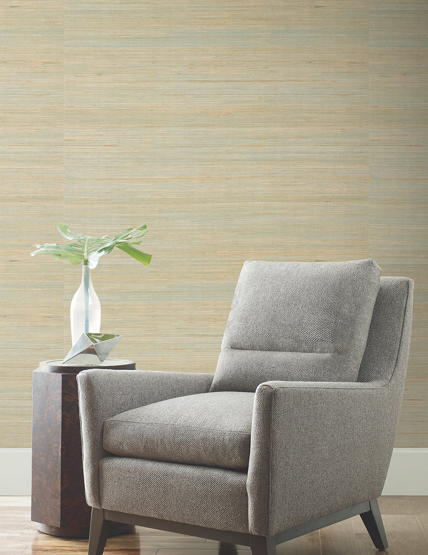 Horizontal Jute wallpaper in seaglass color - pattern number YGL7070 - by Ronald Redding in the Natural Palette Resource collection
