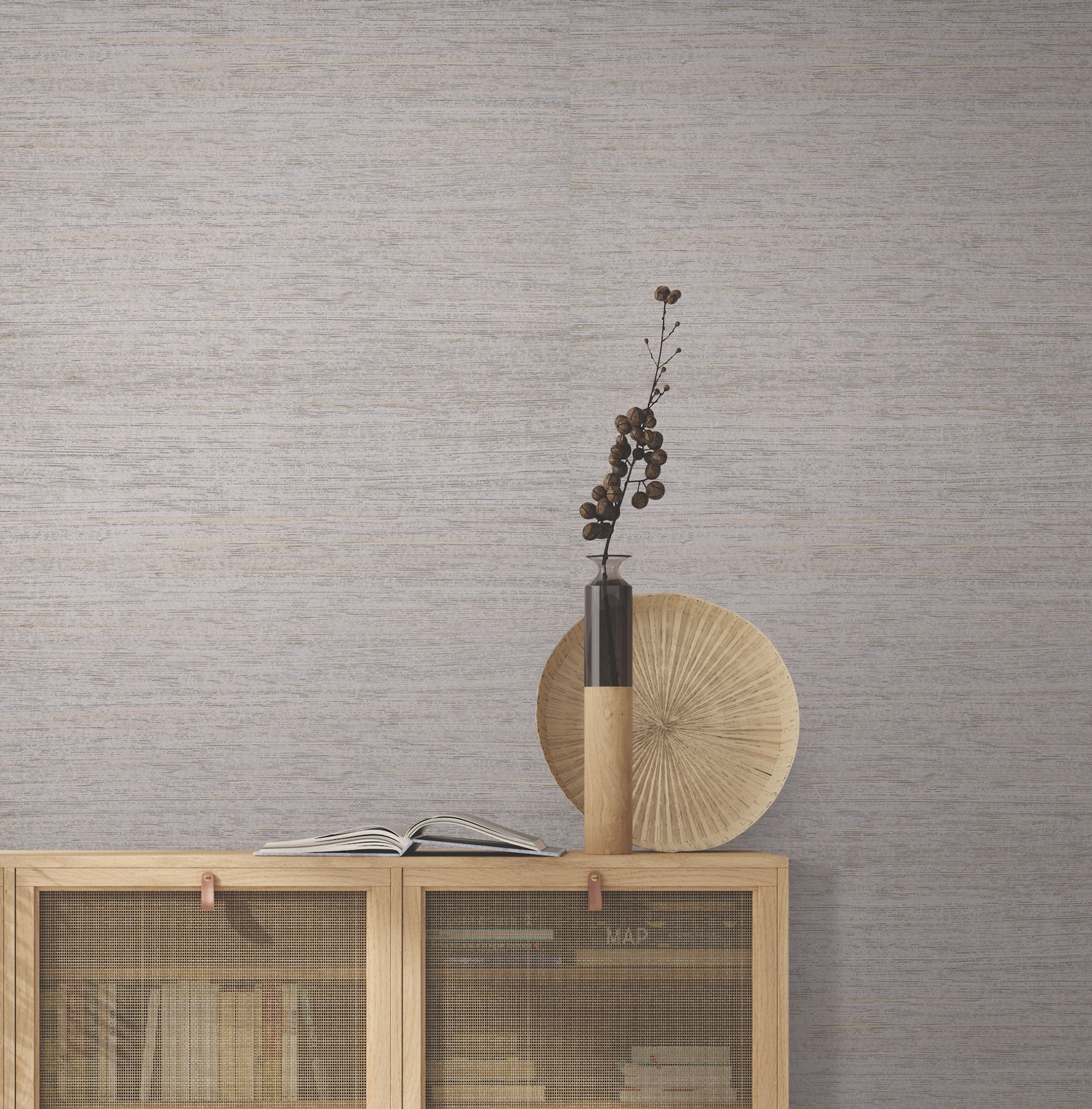 Painted Hemp wallpaper in lilac color - pattern number YGL7081 - by Ronald Redding in the Natural Palette Resource collection