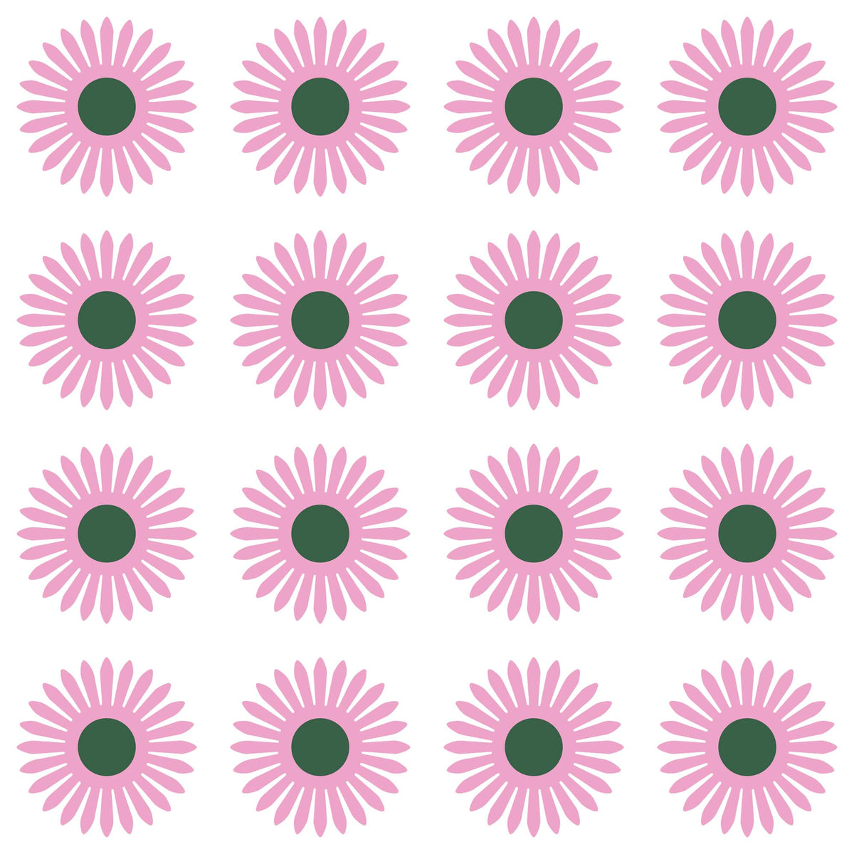 American Daisy Peel and Stick Wallpaper in White Pink color - pattern number KK713_White_Pink_KH306 - by Katie Kime in the collection