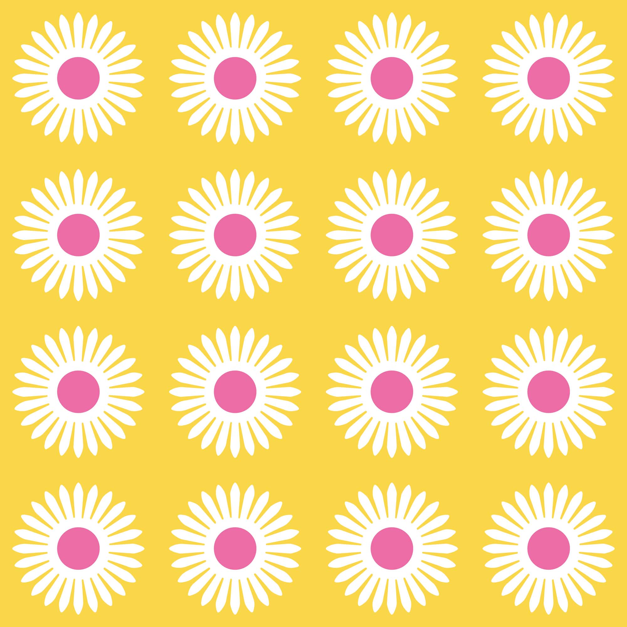American Daisy Peel and Stick Wallpaper in Yellow Pink color - pattern number KK713_Yellow_Pink_KH306 - by Katie Kime in the collection