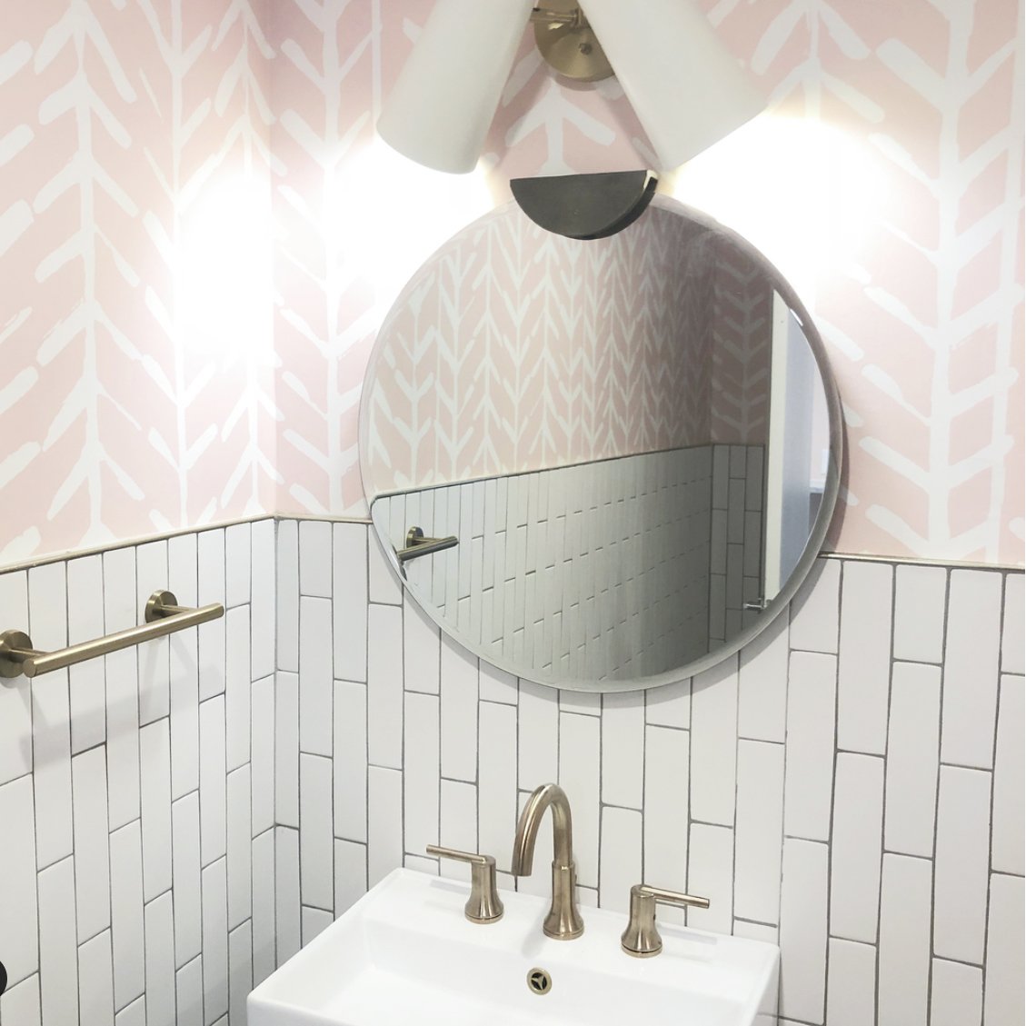 Arrows Peel and Stick Wallpaper in Blush color - pattern number KK17059_Blush_KH306 - by Katie Kime in the collection