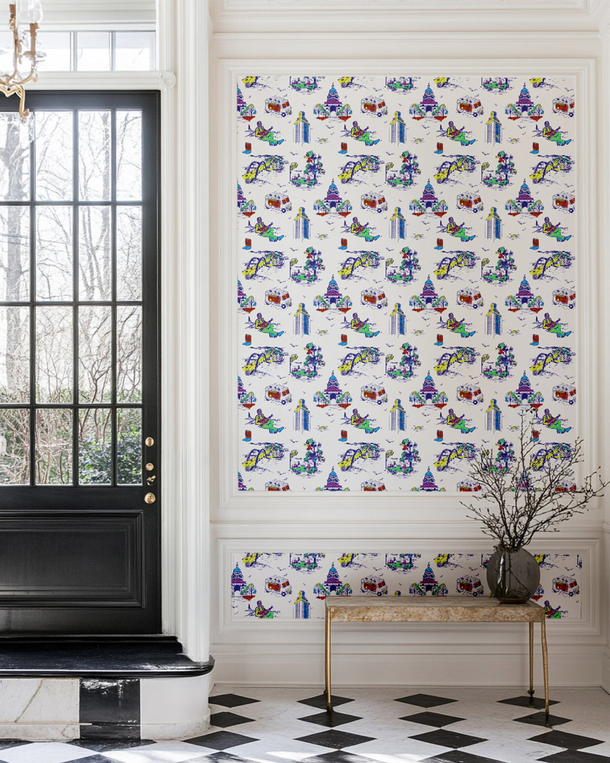 Austin Toile Peel and Stick Wallpaper in Multi color - pattern number KK17121_Multi_KH306 - by Katie Kime in the collection