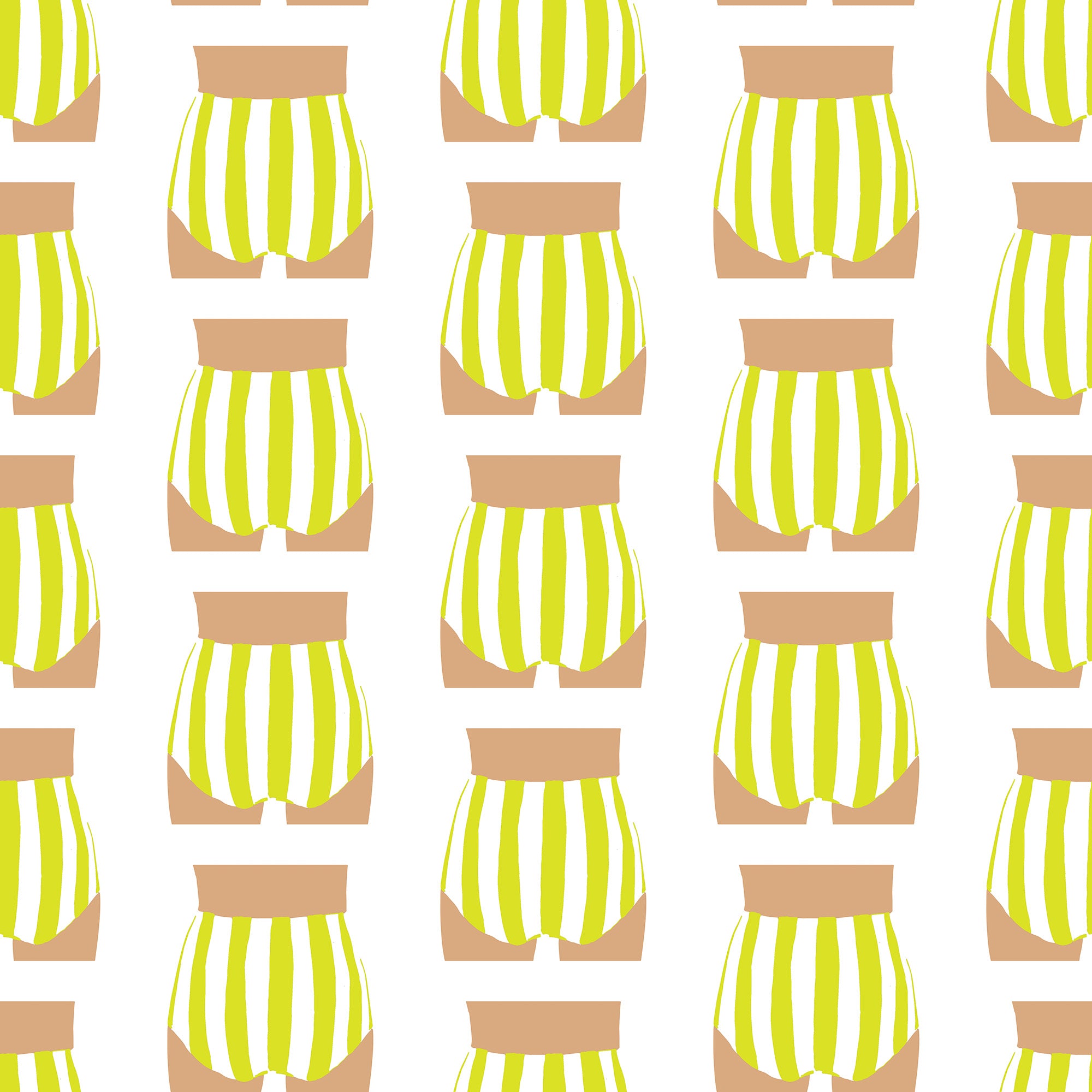 Beach Bum Peel and Stick Wallpaper in Chartreuse color - pattern number KK715_Chartreuse_KH306 - by Katie Kime in the collection