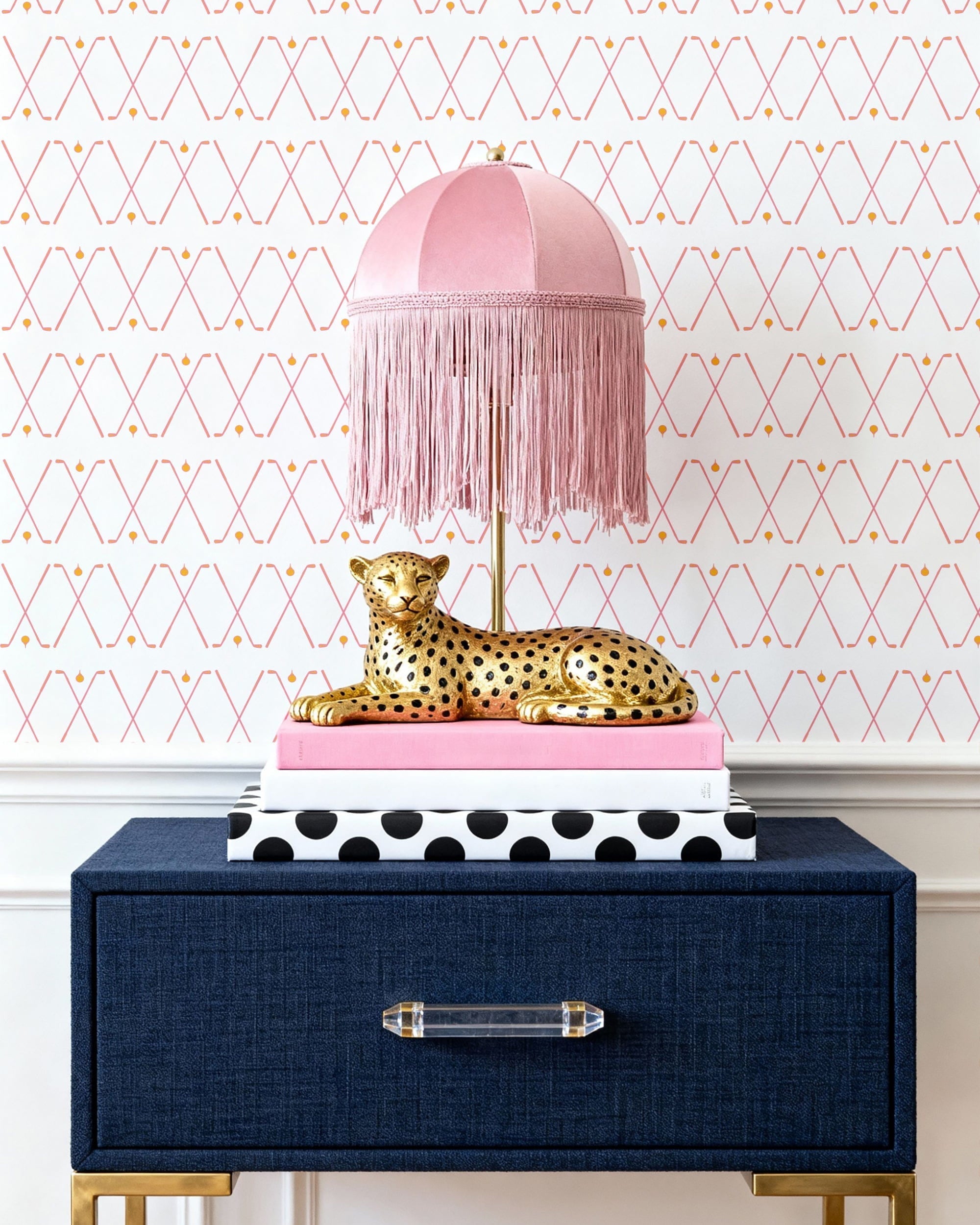Birdie Wallpaper in Pink color - pattern number KK773_Pink_KH300 - by Katie Kime in the collection
