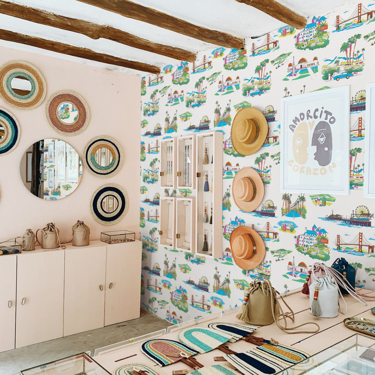 California Toile Peel and Stick Wallpaper in Multi color - pattern number KK707_Multi_KH306 - by Katie Kime in the collection