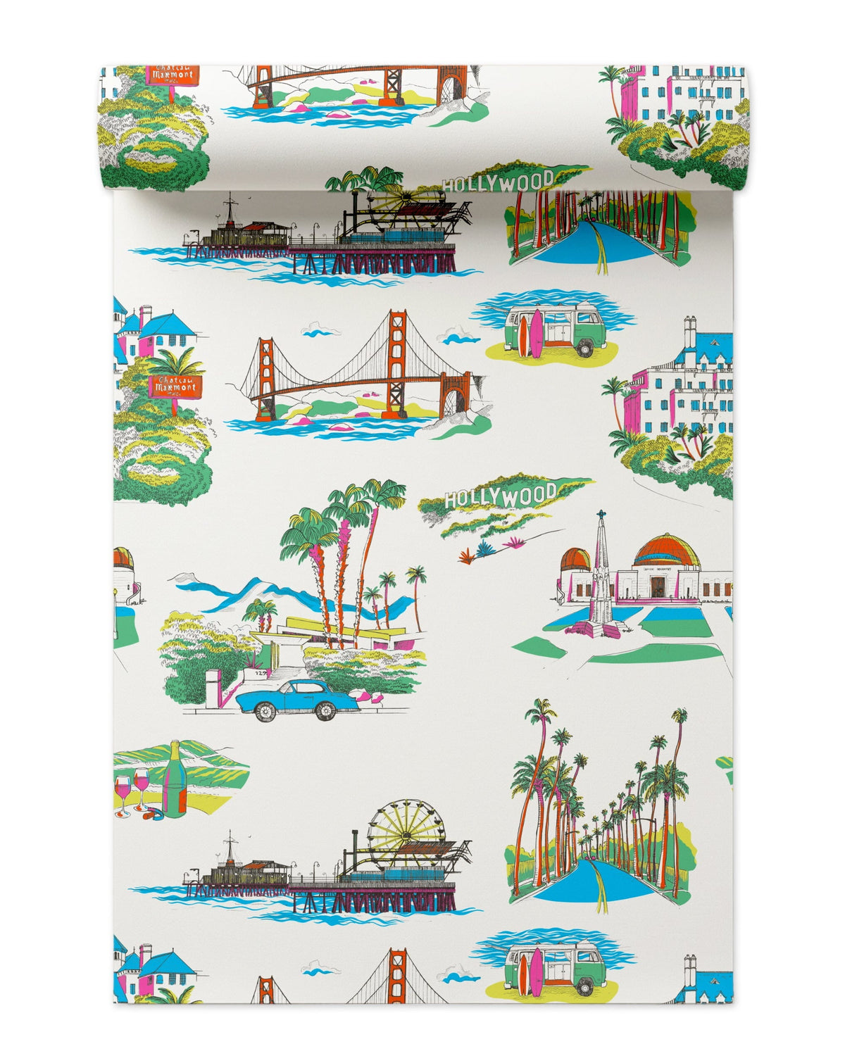 California Toile Peel and Stick Wallpaper in Multi color - pattern number KK707_Multi_KH306 - by Katie Kime in the collection