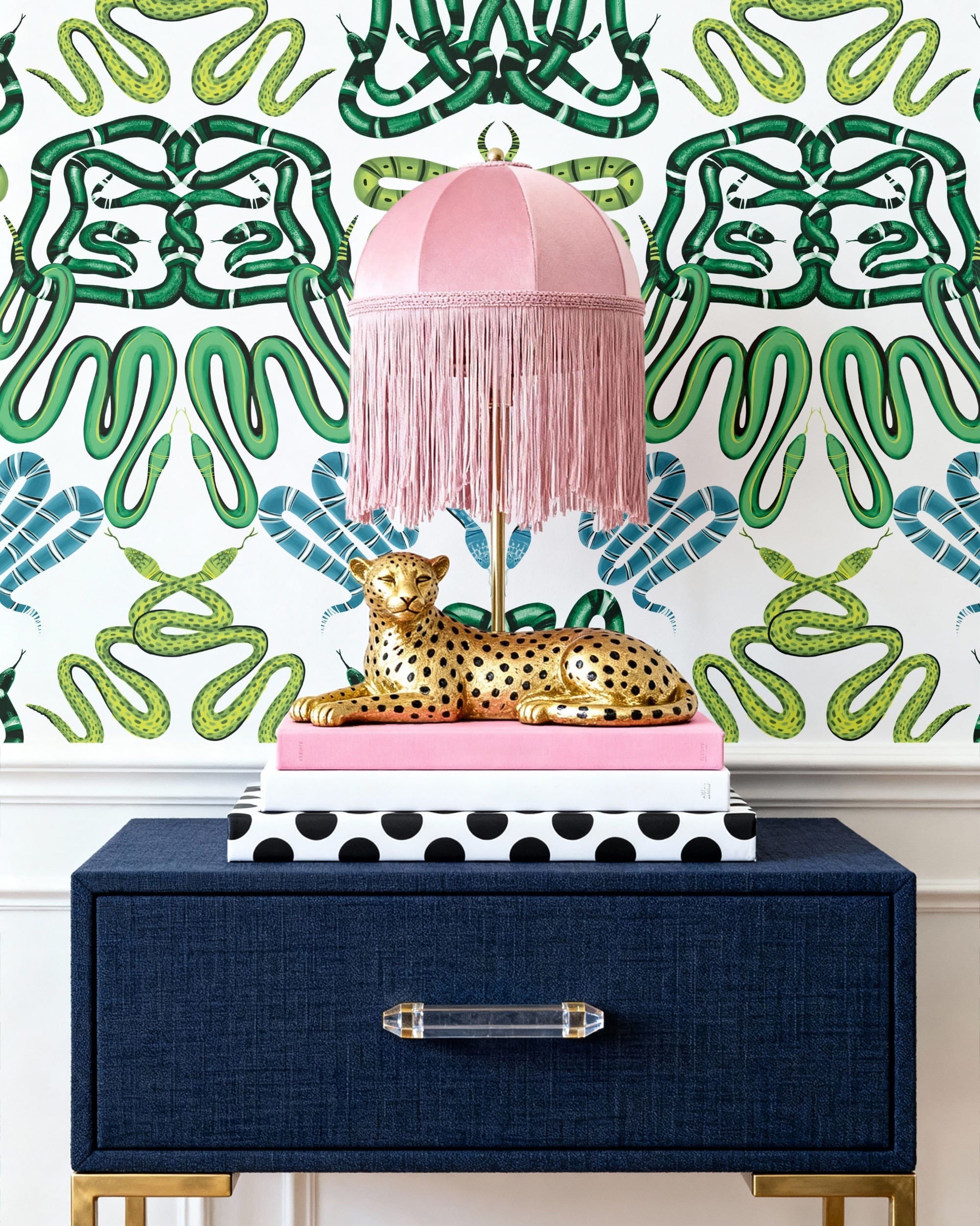 Charmed Wallpaper in Green color - pattern number KK710_Green_KH300 - by Katie Kime in the collection