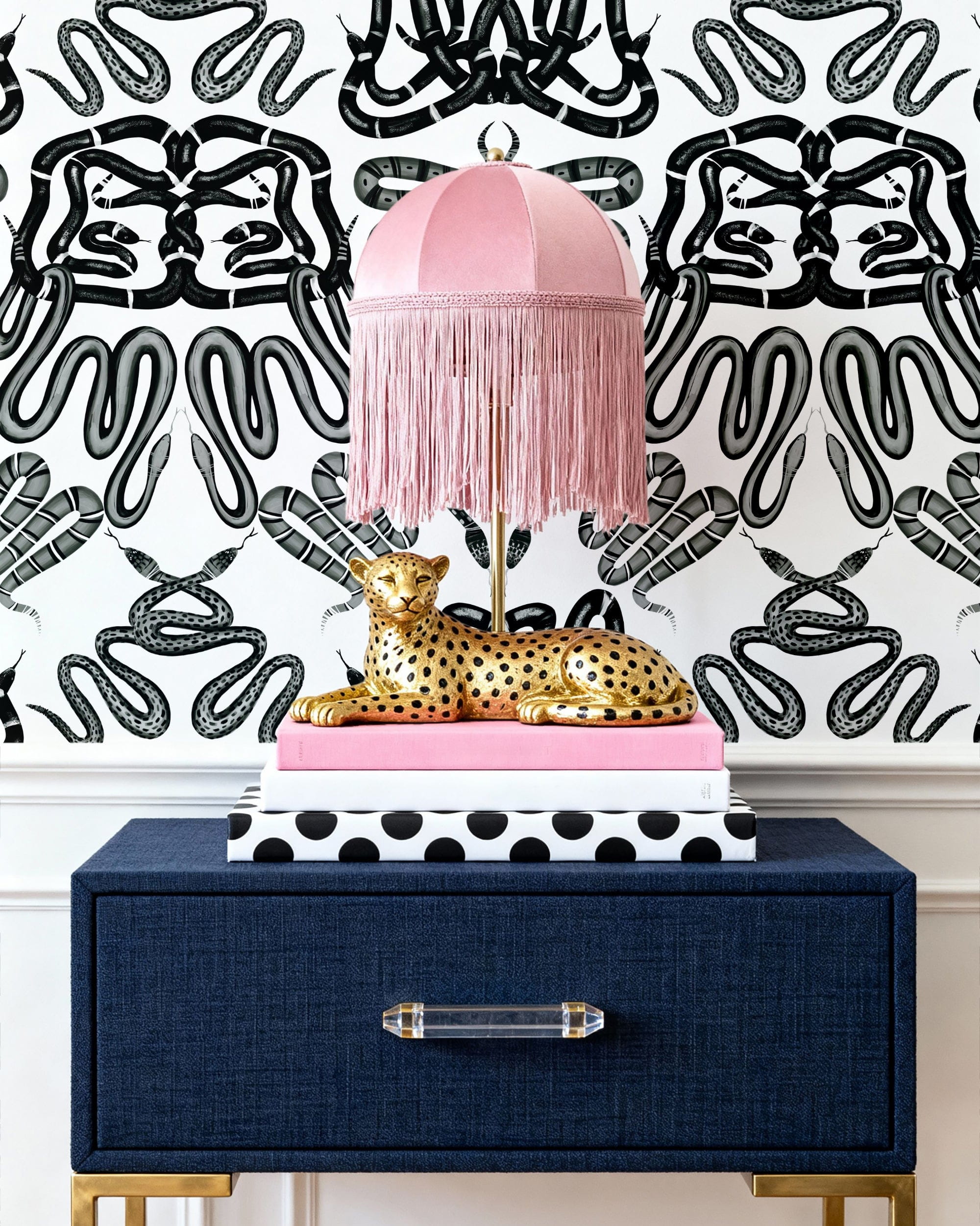 Charmed Wallpaper in Black color - pattern number KK710_Black_KH300 - by Katie Kime in the collection