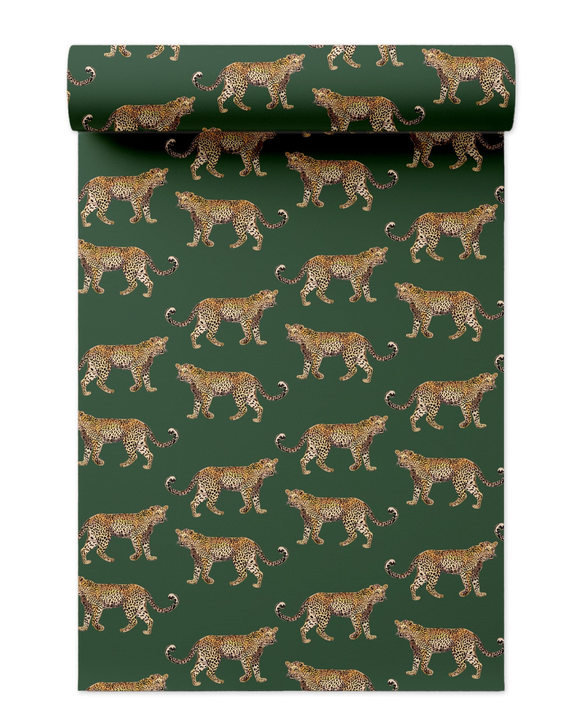 Cheetahs Peel and Stick Wallpaper in hunter green color - pattern number KK17076_Hunter_Green_KH306 - by Katie Kime in the collection