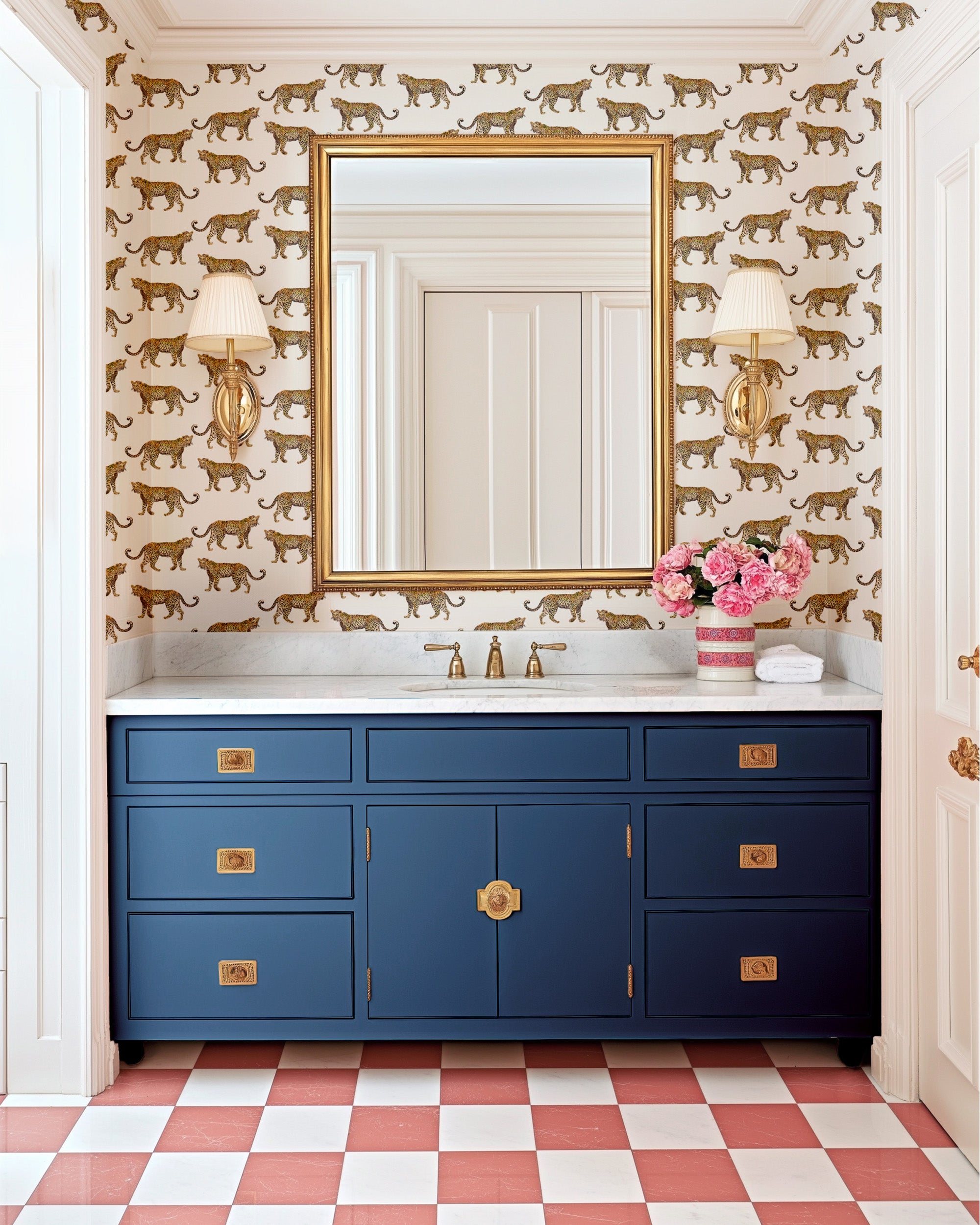 Cheetahs Peel and Stick Wallpaper in White color - pattern number KK17076_White_KH306 - by Katie Kime in the collection