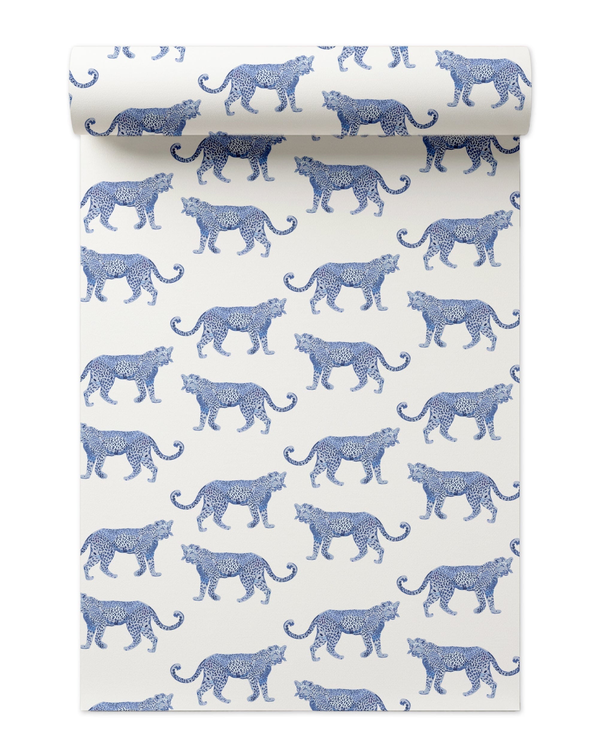 Cheetahs Wallpaper in Light Blue color - pattern number KK17076_Light_Blue_KH300 - by Katie Kime in the collection
