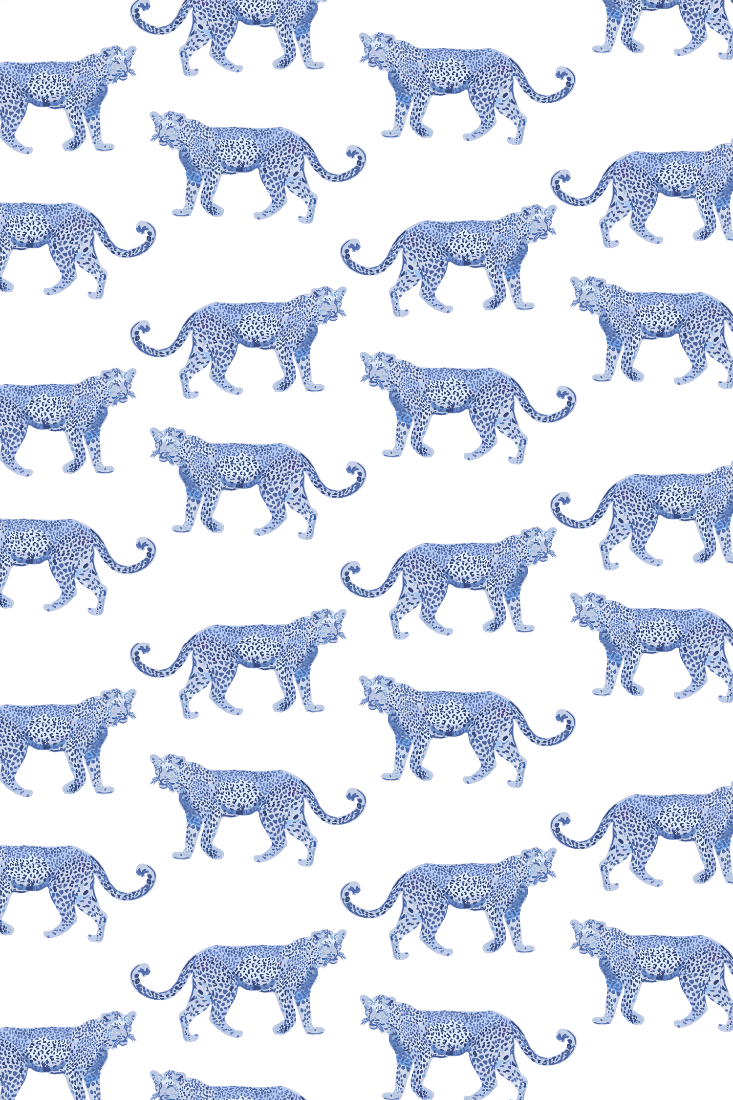 Cheetahs Wallpaper in Light Blue color - pattern number KK17076_Light_Blue_KH300 - by Katie Kime in the collection