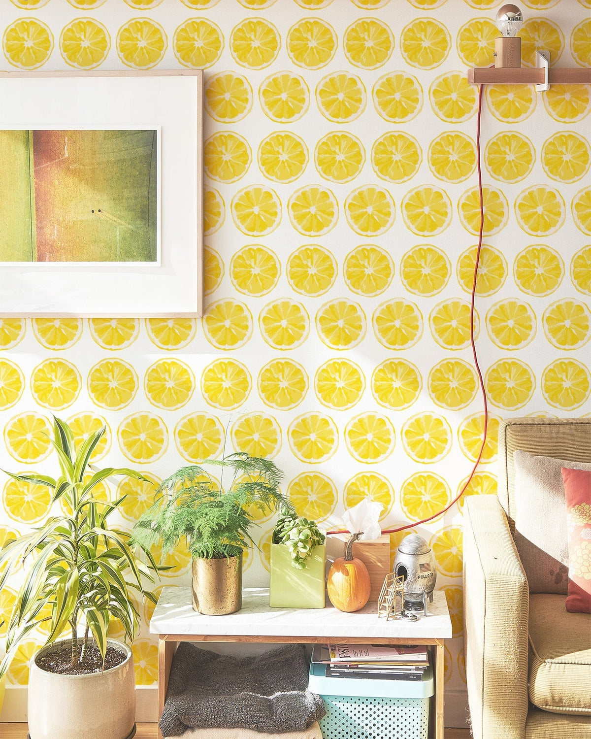 Citrus Sunrise Wallpaper in Yellow color - pattern number KK17104_KH300 - by Katie Kime in the collection