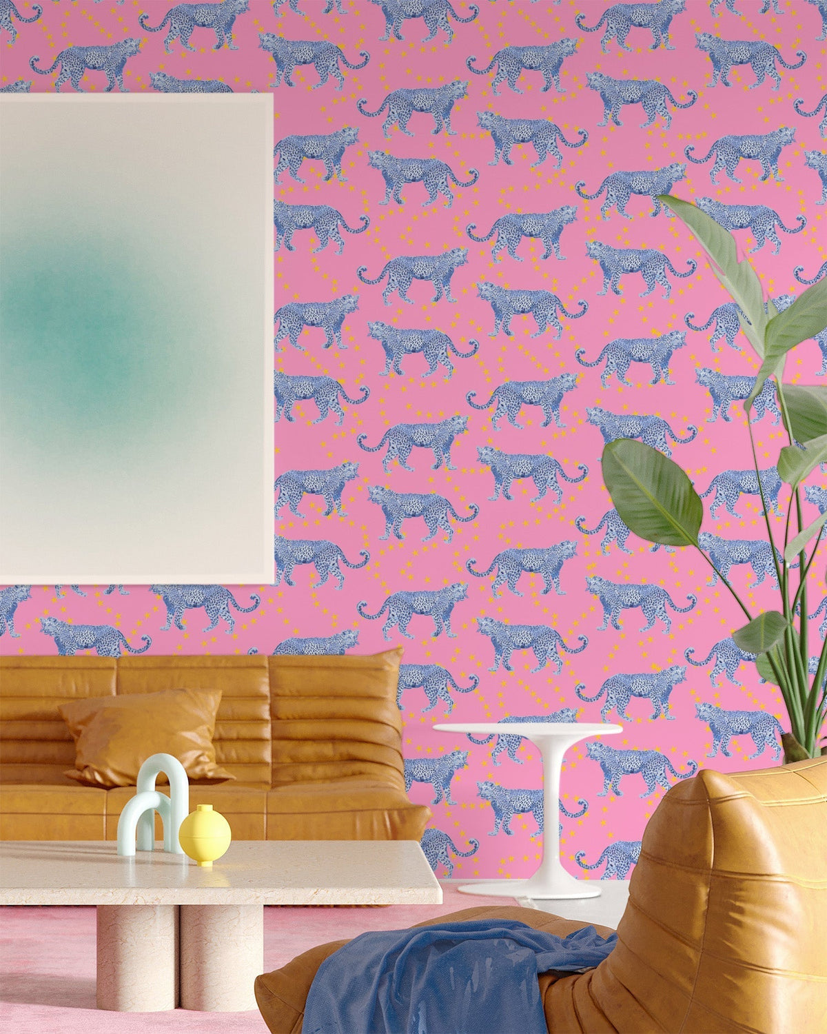 Cosmic Cheetah Wallpaper in Pink color - pattern number KK763_Pink_KH300 - by Katie Kime in the collection