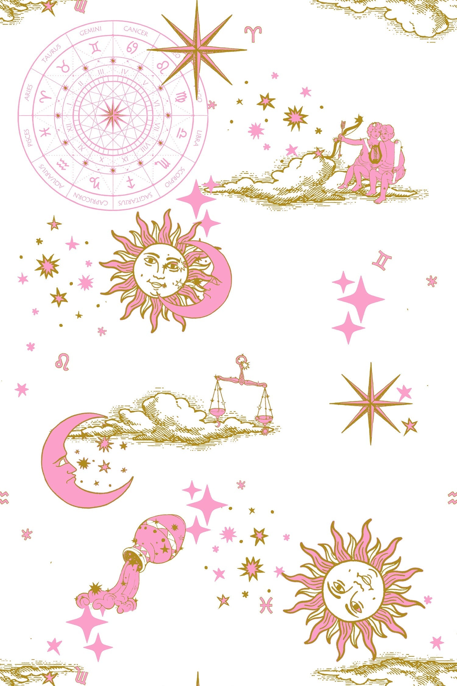 Cosmos Wallpaper in Pink color - pattern number KK786_Pink_KH300 - by Katie Kime in the collection