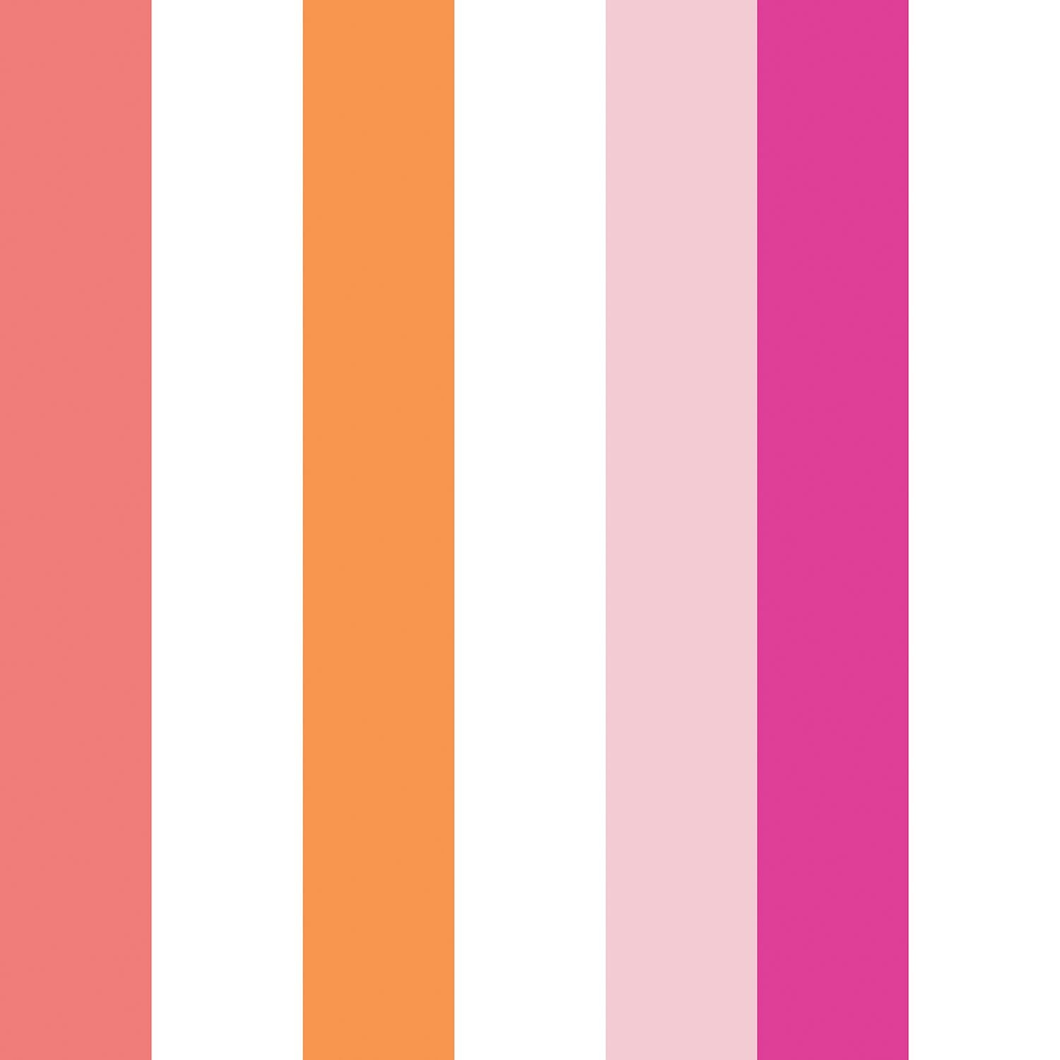 Cottage Stripes Wallpaper in Pink color - pattern number KK17042_Pink_KH300 - by Katie Kime in the collection