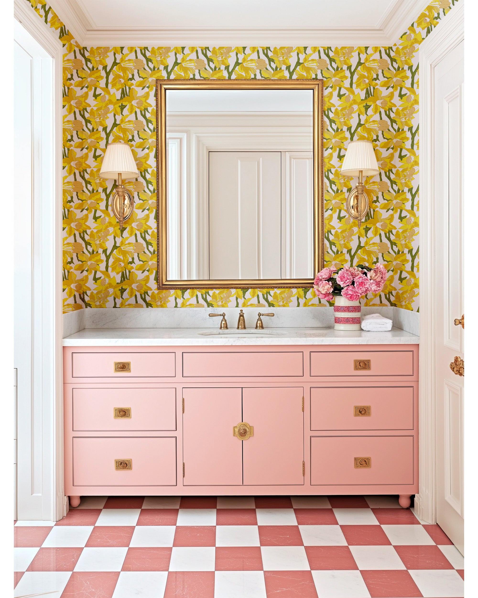 Garden Party Wallpaper in yellow color - pattern number KK17039_Yellow_KH300 - by Katie Kime in the collection