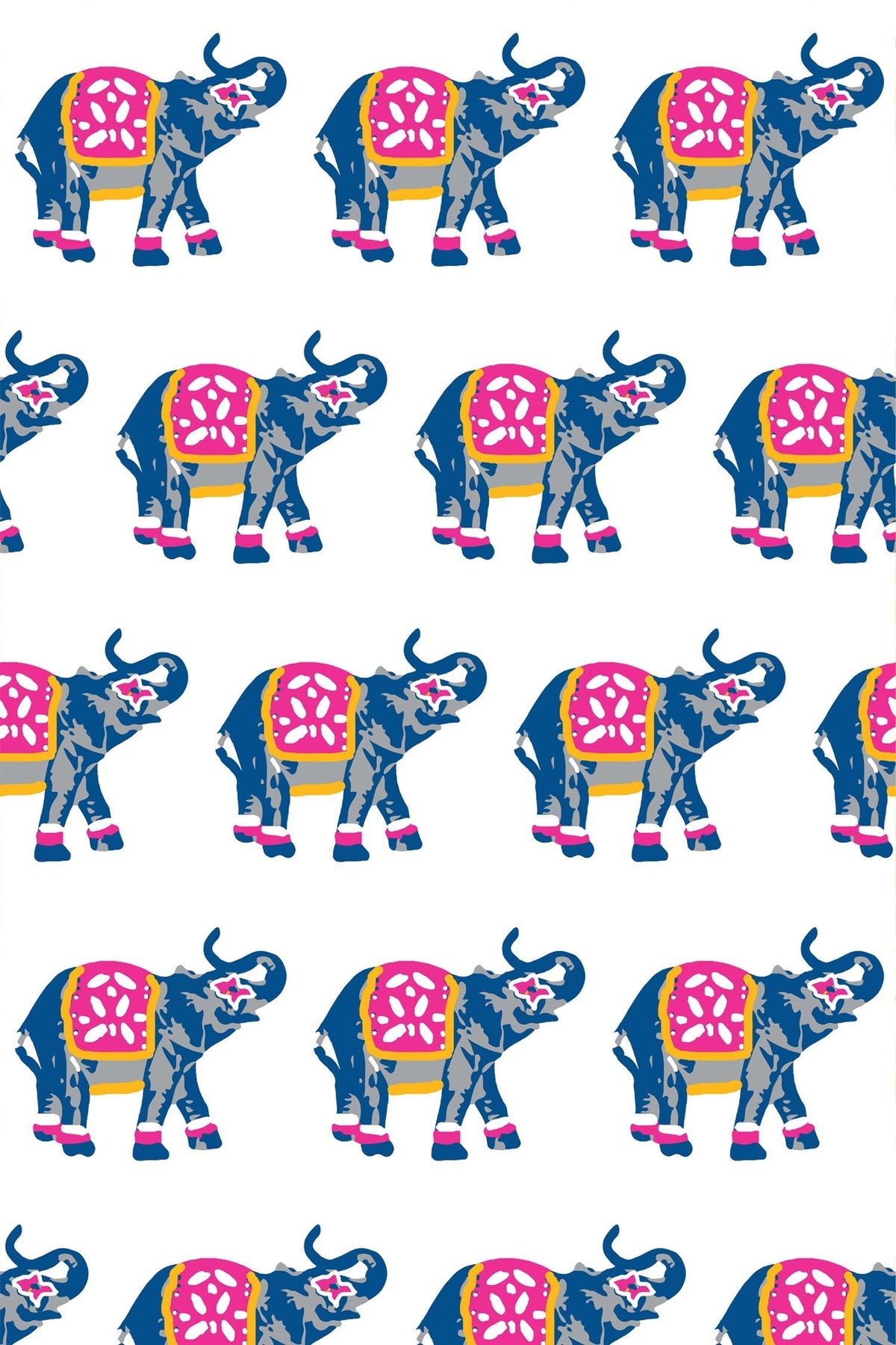 Elephants March Wallpaper in Pink color - pattern number KK17004_KH300 - by Katie Kime in the collection