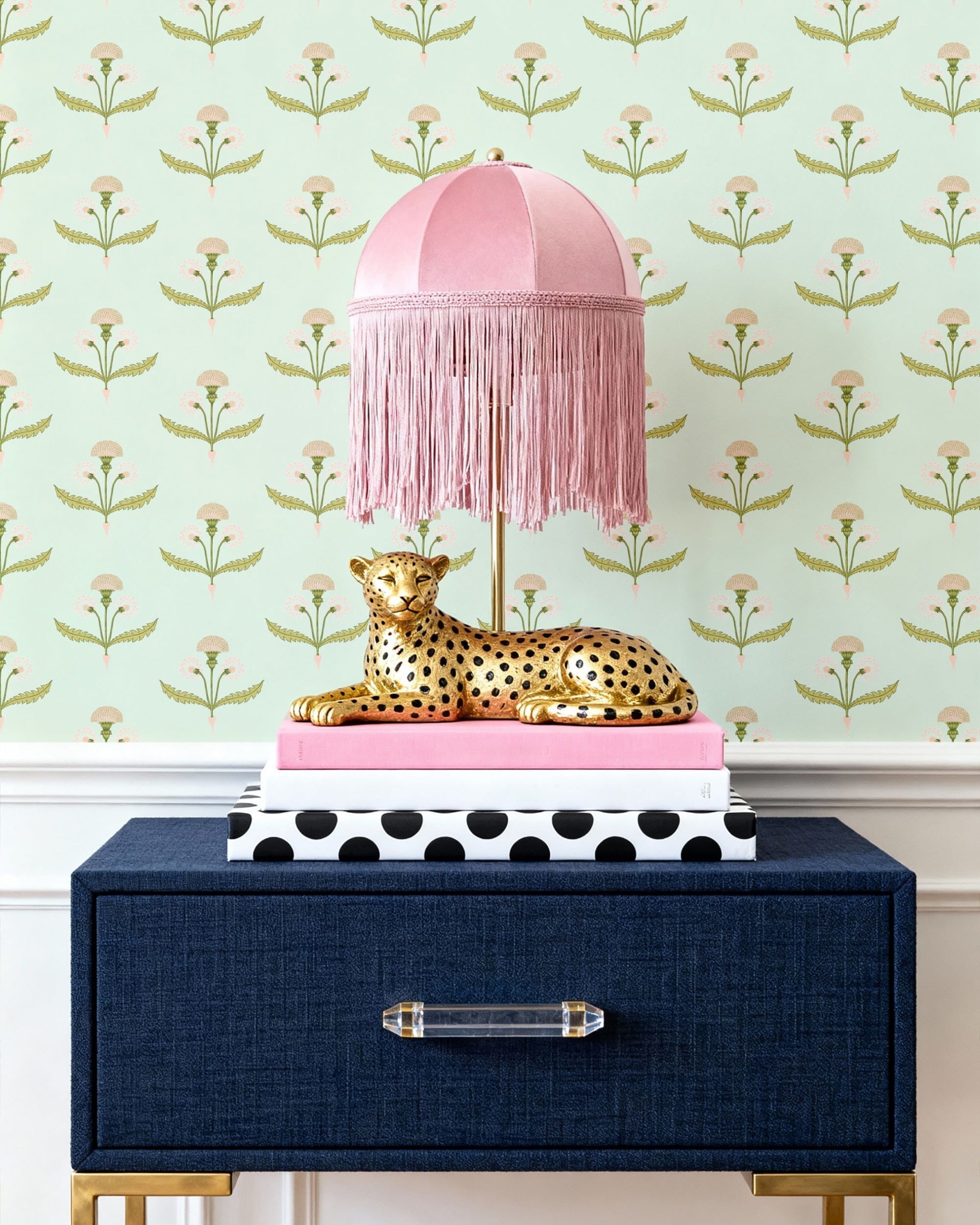 Fine and Dandy Wallpaper in Mint color - pattern number KK730_Mint_KH300 - by Katie Kime in the collection