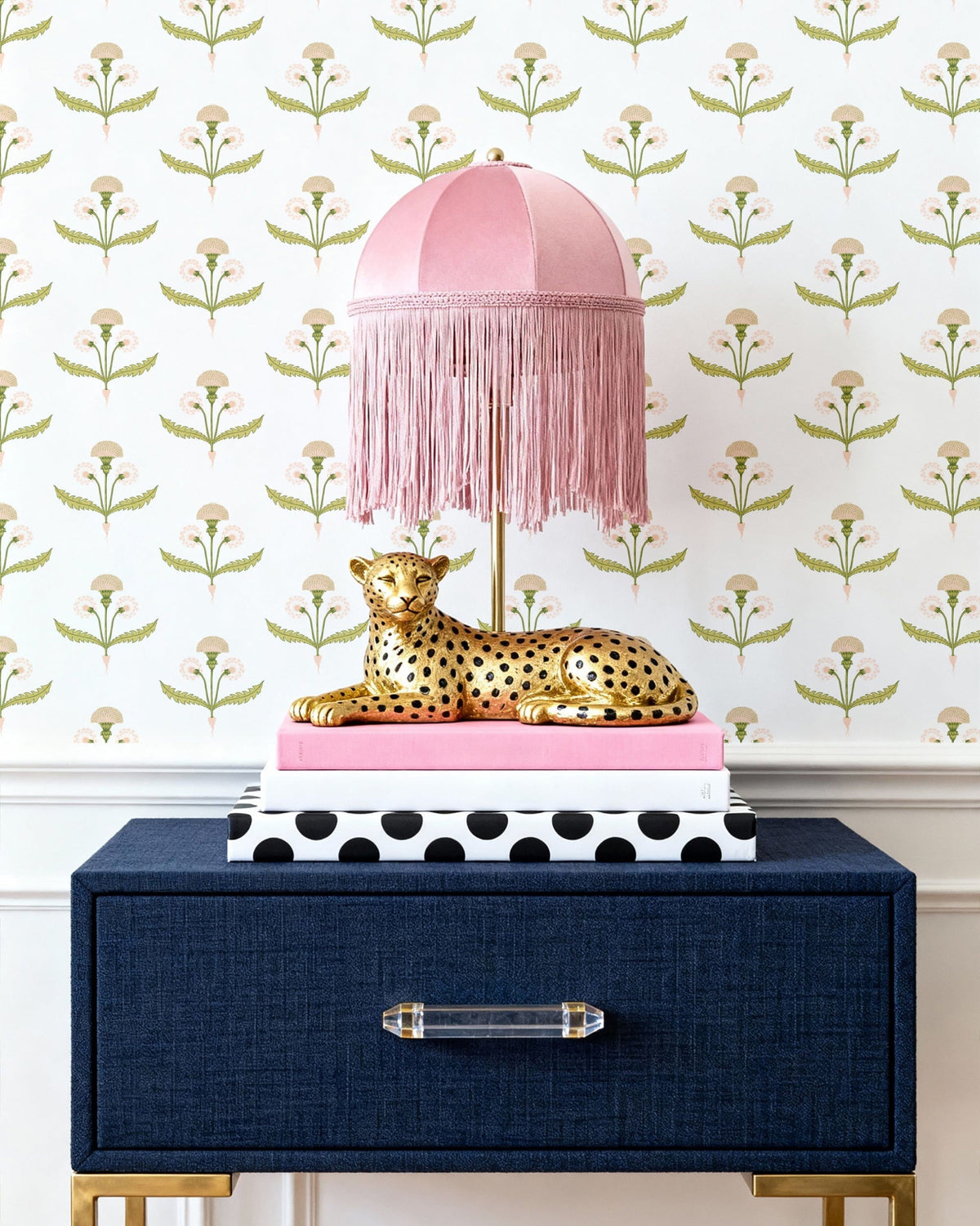 Fine and Dandy Wallpaper in Peach color - pattern number KK730_Peach_KH300 - by Katie Kime in the collection