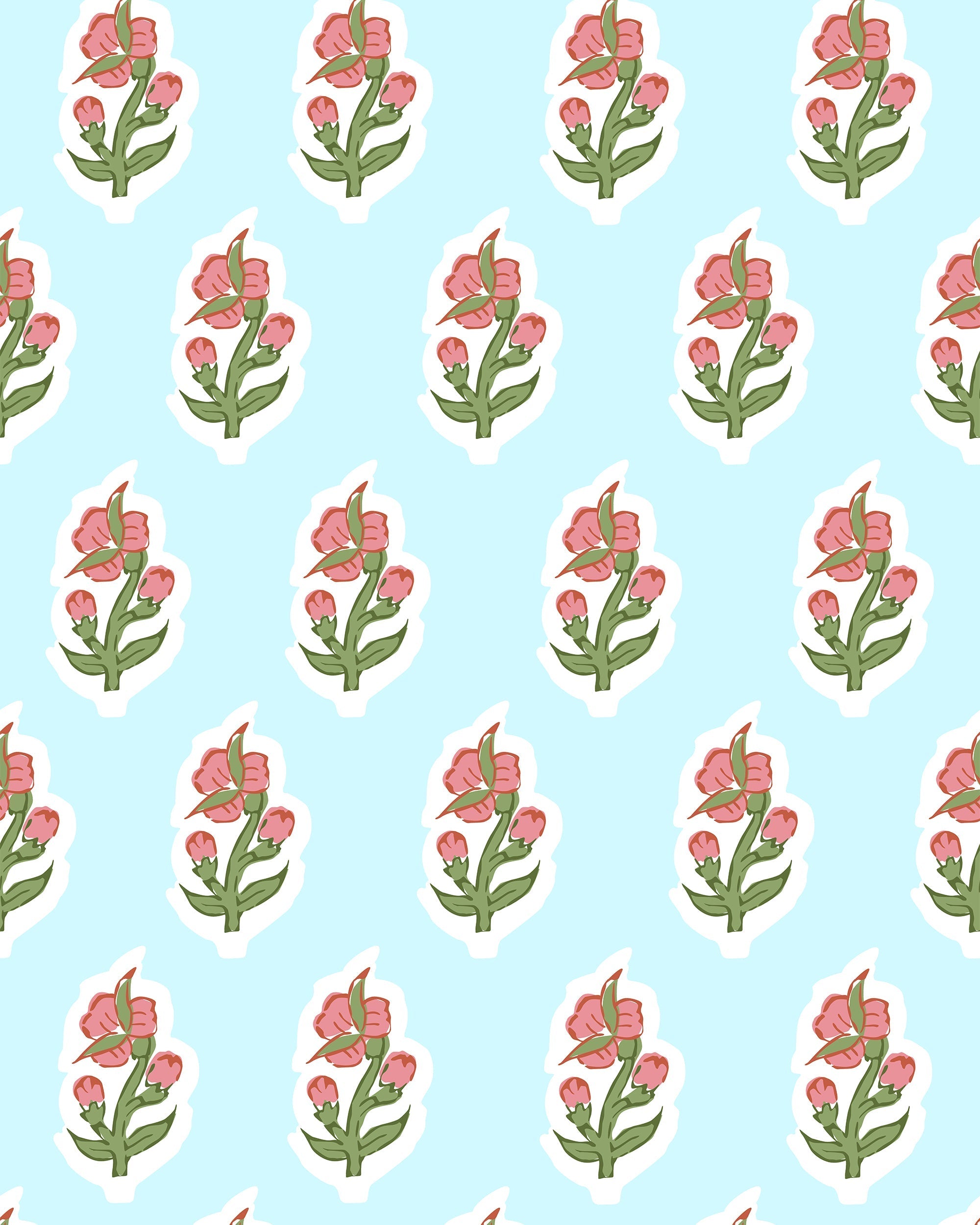 Floret Wallpaper in Blue color - pattern number KK815_Blue_KH300 - by Katie Kime in the collection