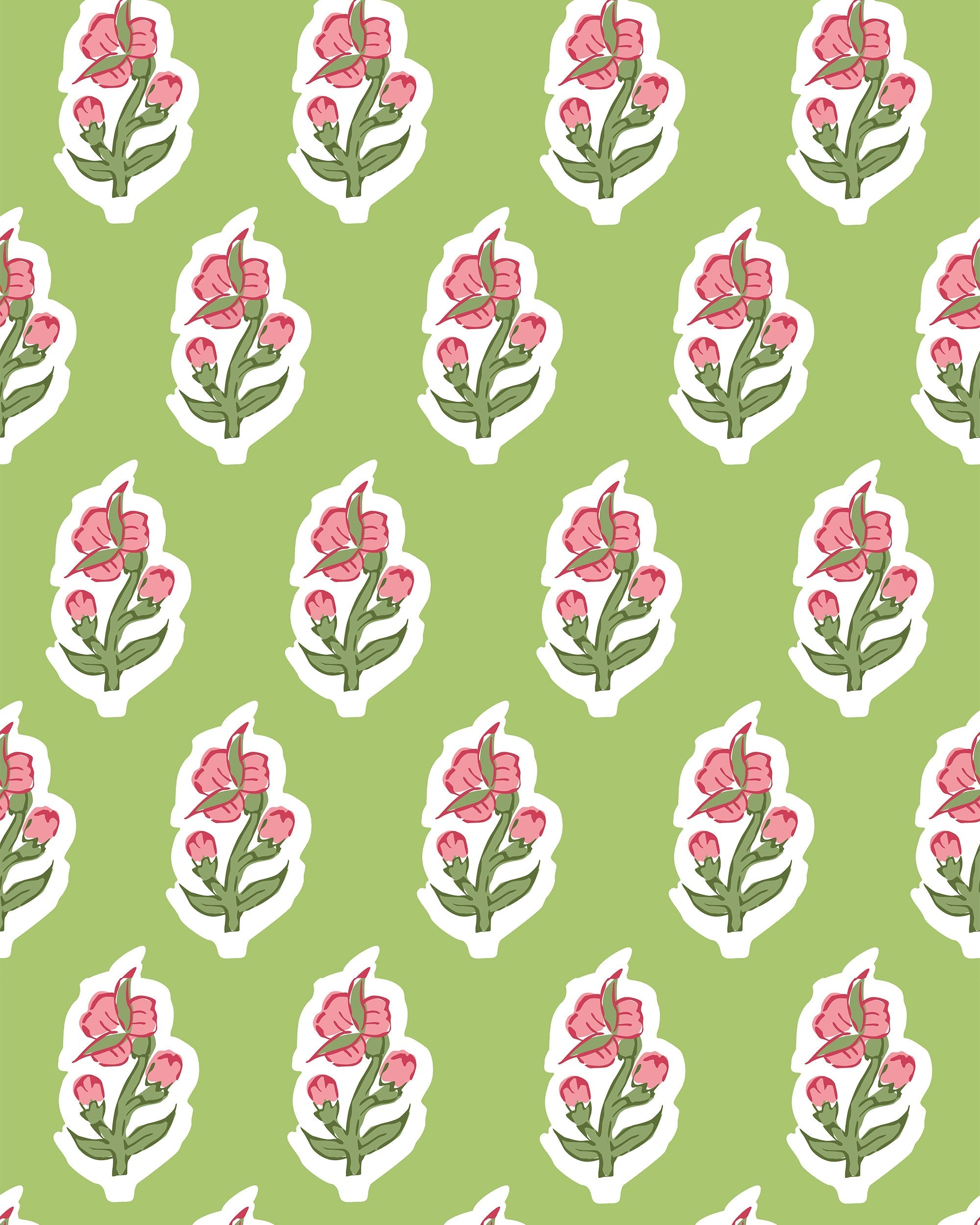 Floret Wallpaper in Green color - pattern number KK815_Green_KH300 - by Katie Kime in the collection