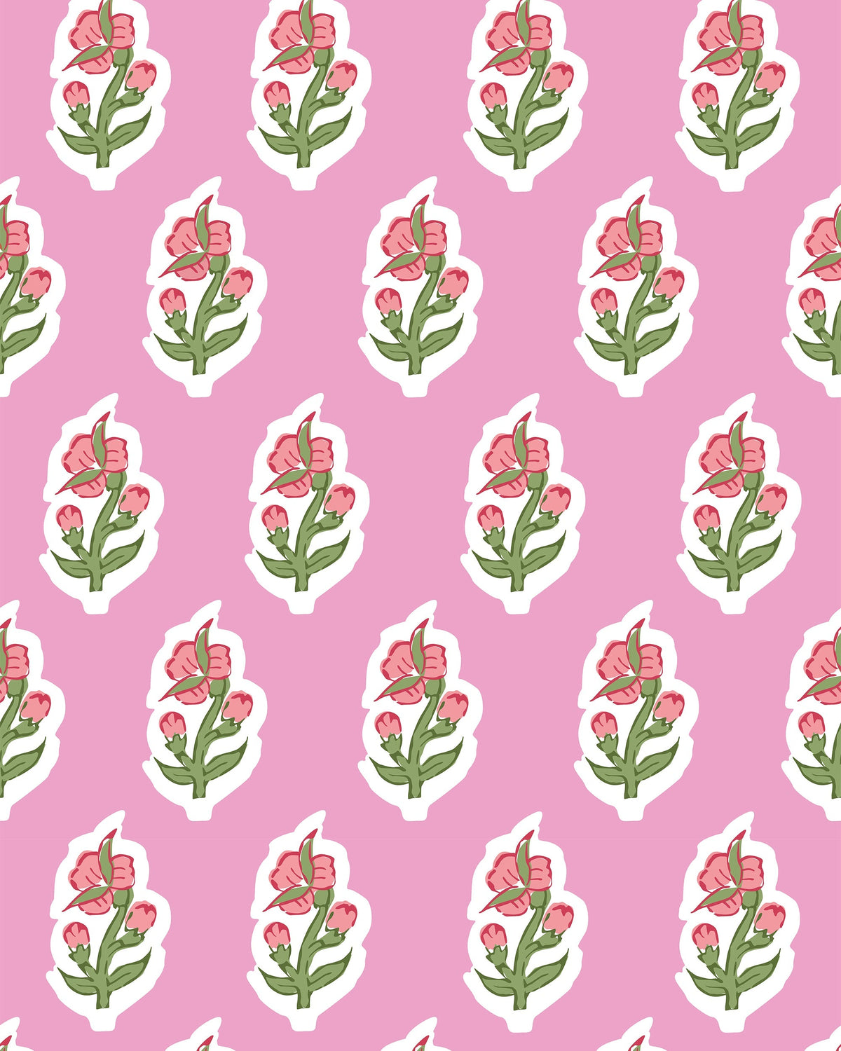 Floret Wallpaper in Pink color - pattern number KK815_Pink_KH300 - by Katie Kime in the collection