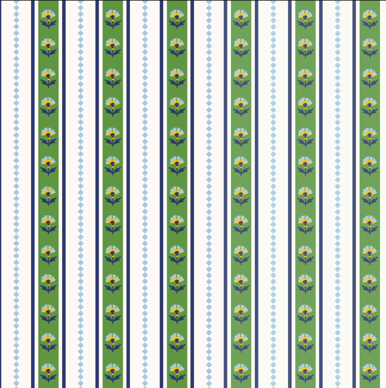 Garden Stripe Wallpaper in Green color - pattern number KK826_Green_KH300 - by Katie Kime in the collection