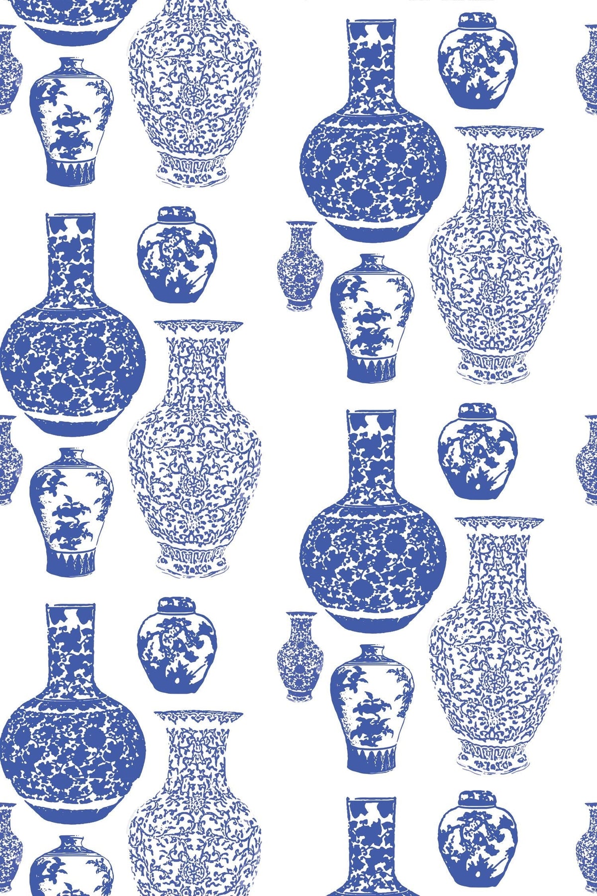 Ginger Jars Peel and Stick Wallpaper in Blue color - pattern number KK17006_Blue_KH306 - by Katie Kime in the collection