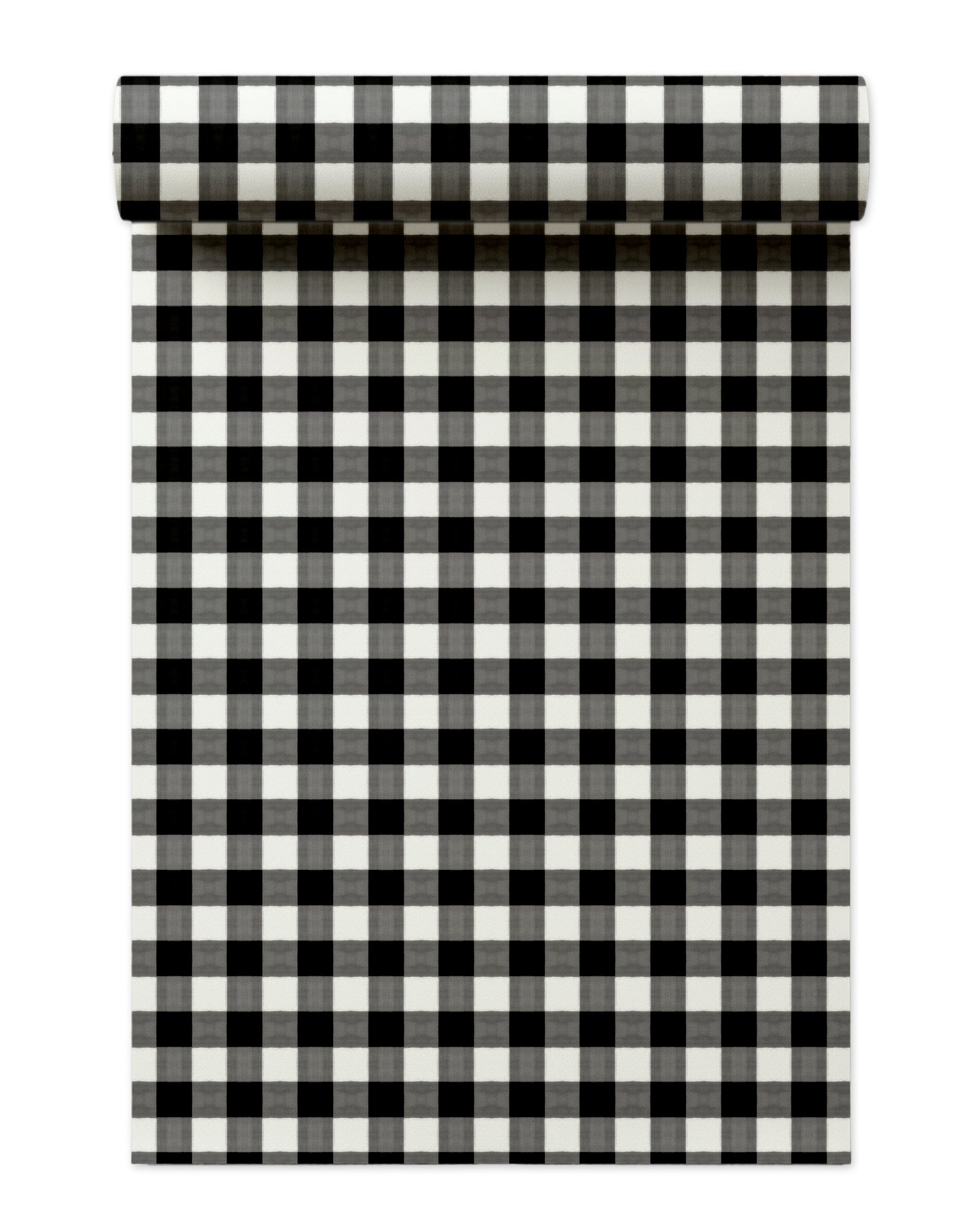 Gingham Large Scale Peel and Stick Wallpaper in black color - pattern number KK800_Black_KH306 - by Katie Kime in the collection