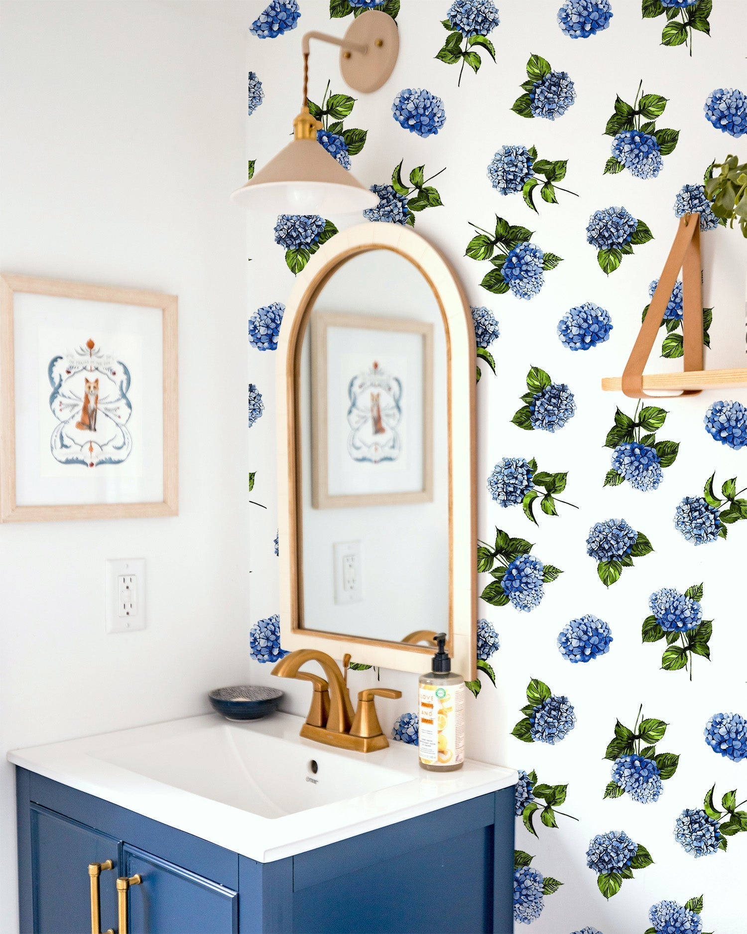 Hydrangea Wallpaper in blue color - pattern number KK703_Blue_KH300 - by Katie Kime in the collection