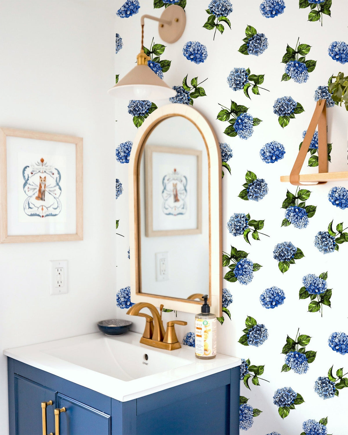 Hydrangea Wallpaper in Blue color - pattern number KK703_Blue_KH300 - by Katie Kime in the collection