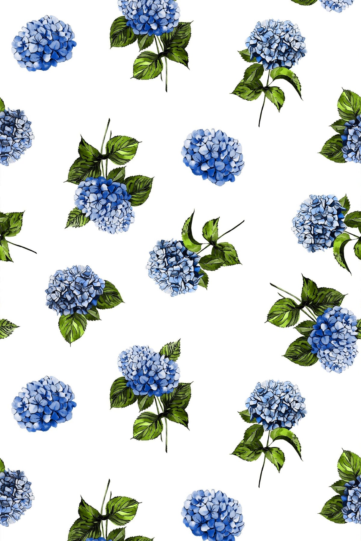 Hydrangea Wallpaper in Blue color - pattern number KK703_Blue_KH300 - by Katie Kime in the collection