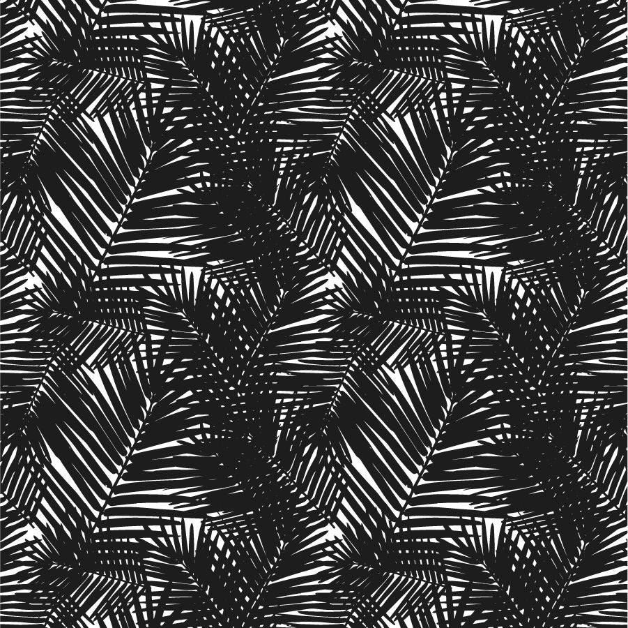 Jungle Leaves Wallpaper in Black color - pattern number KK17009_Black_KH300 - by Katie Kime in the collection